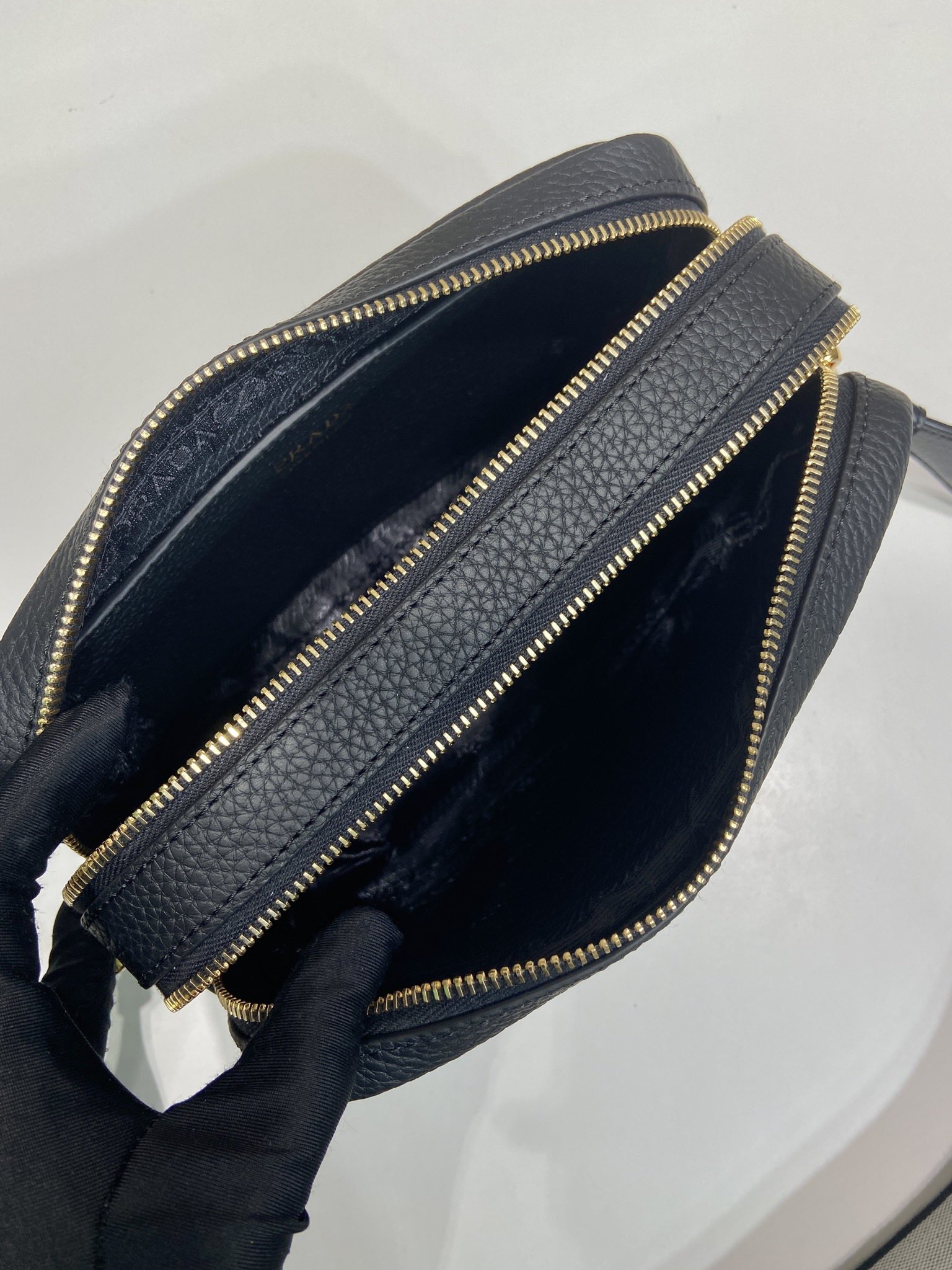 （双肩带-金logo） 普拉达 PRADA  相机 斜跨 女包 红色 皮质 1BH082-2BBE-F0EOO