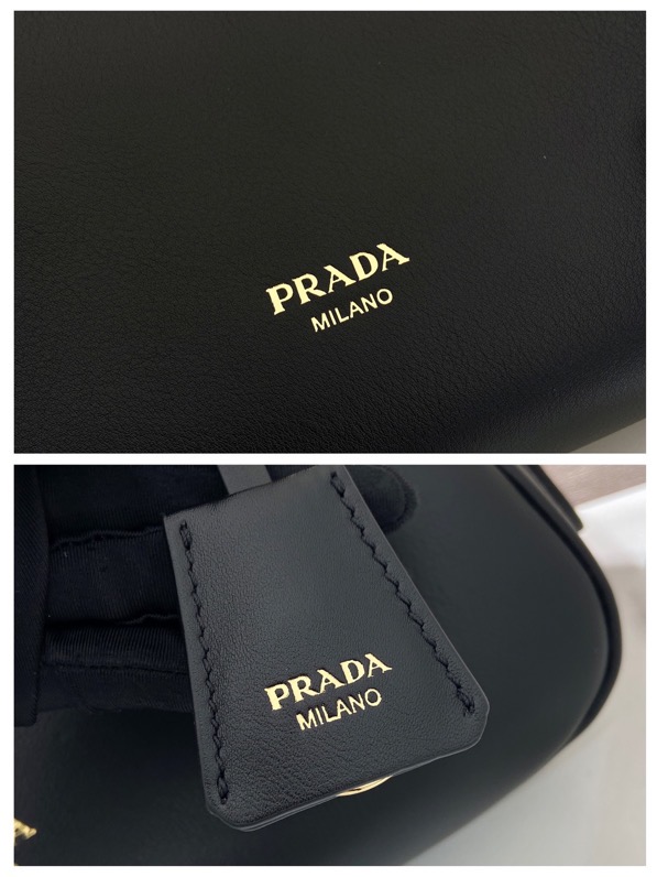 普拉达 PRADA  Aimee  单肩 黑色烫金logo  皮质 H0-1BC229_2ZRN_F0002