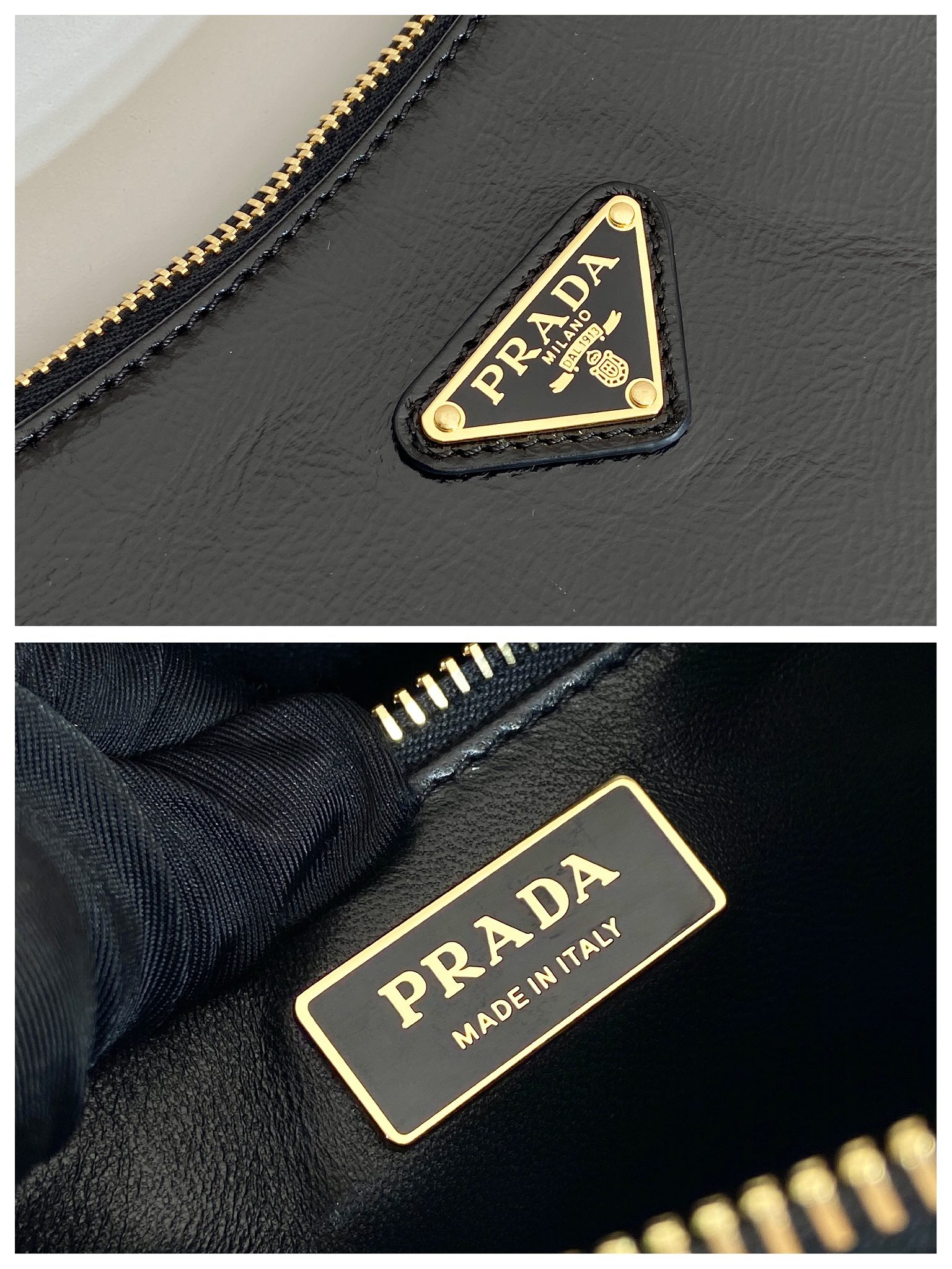 普拉达 PRADA  Aimee  单肩  黑色油蜡皮  皮质 H0-1BC229_2DNT_F0002_V_LVM