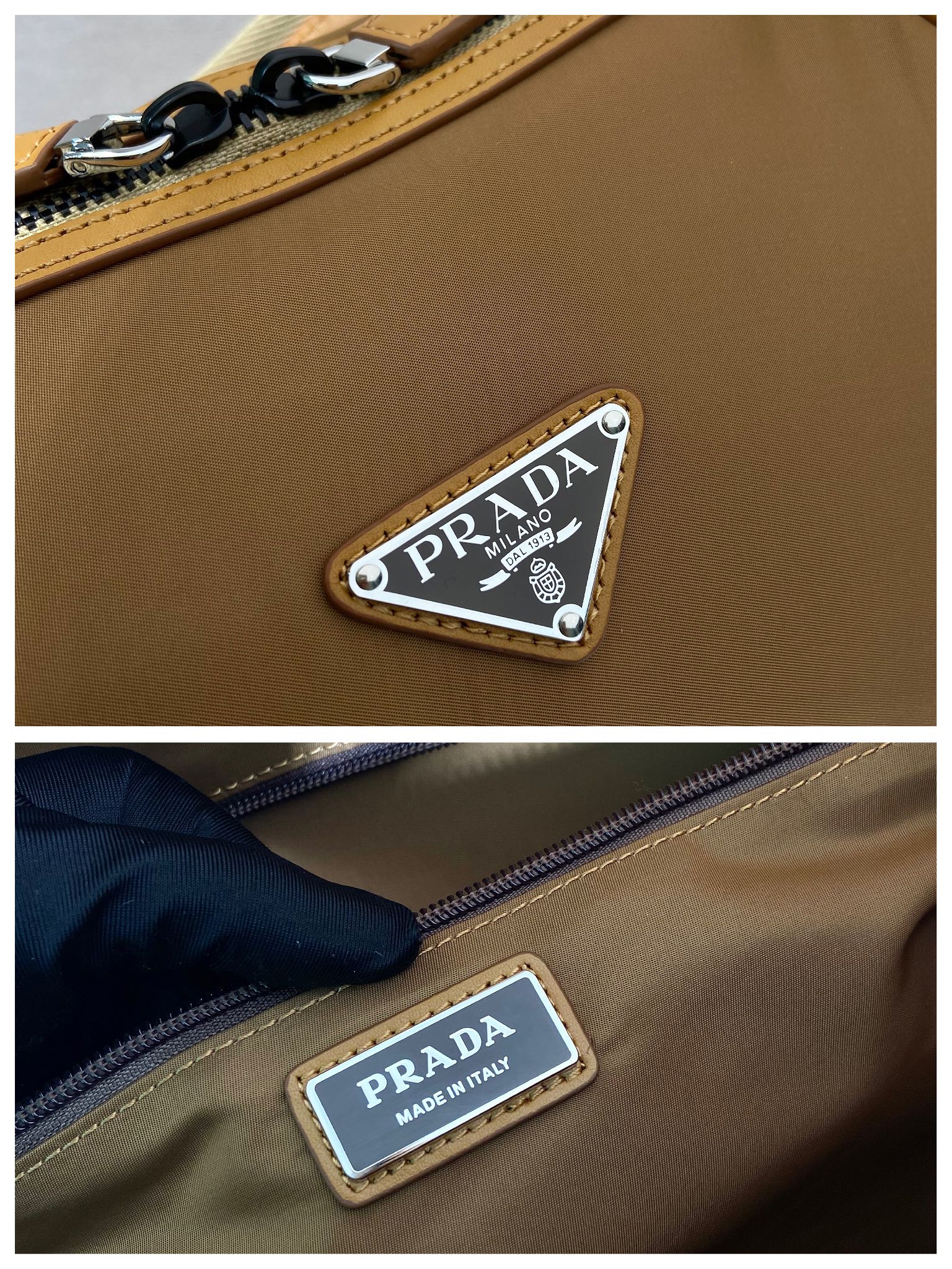 普拉达 PRADA Re-Nylon 手提旅行包 软木米色 尼龙 H0-2VC040_2CX2_F0594