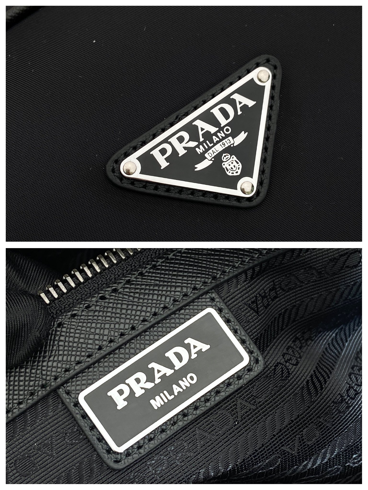 45CM 普拉达 PRADA Re-Nylon 手提旅行包 黑色 尼龙 H0-2VC014_2DMH_F0002_V_XOO