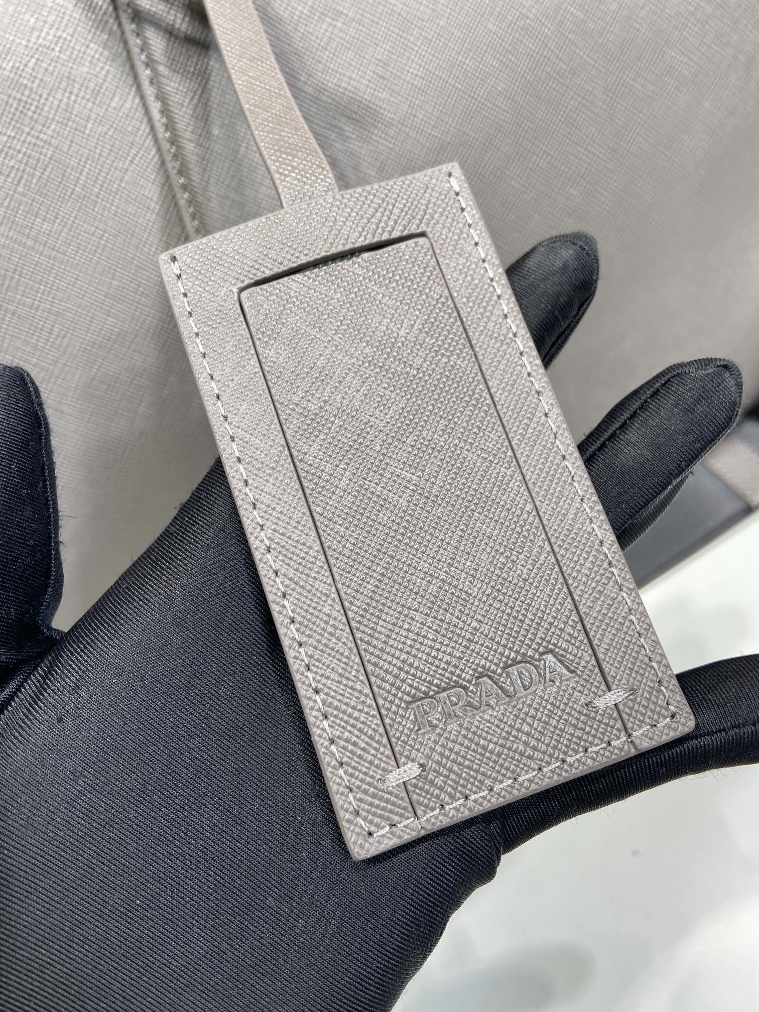 50CM 普拉达 PRADA Saffiano 手提旅行包 灰色 皮质  H0-2VC018_9Z2_F03SG