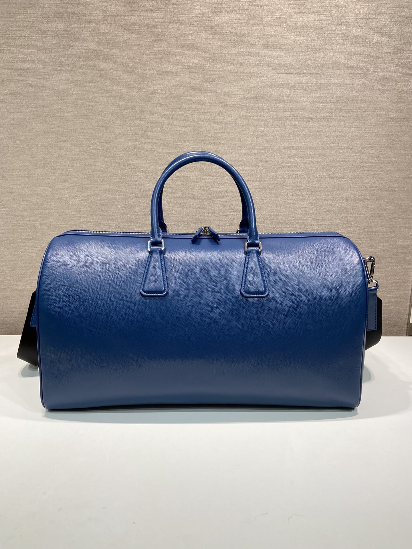 50CM 普拉达 PRADA Saffiano 手提旅行包 蓝色色 皮质  H0-2VC018 