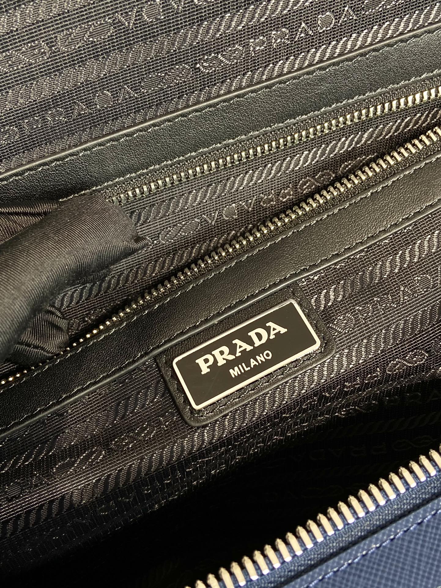 50CM 普拉达 PRADA Saffiano 手提旅行包 蓝色色 皮质  H0-2VC018 