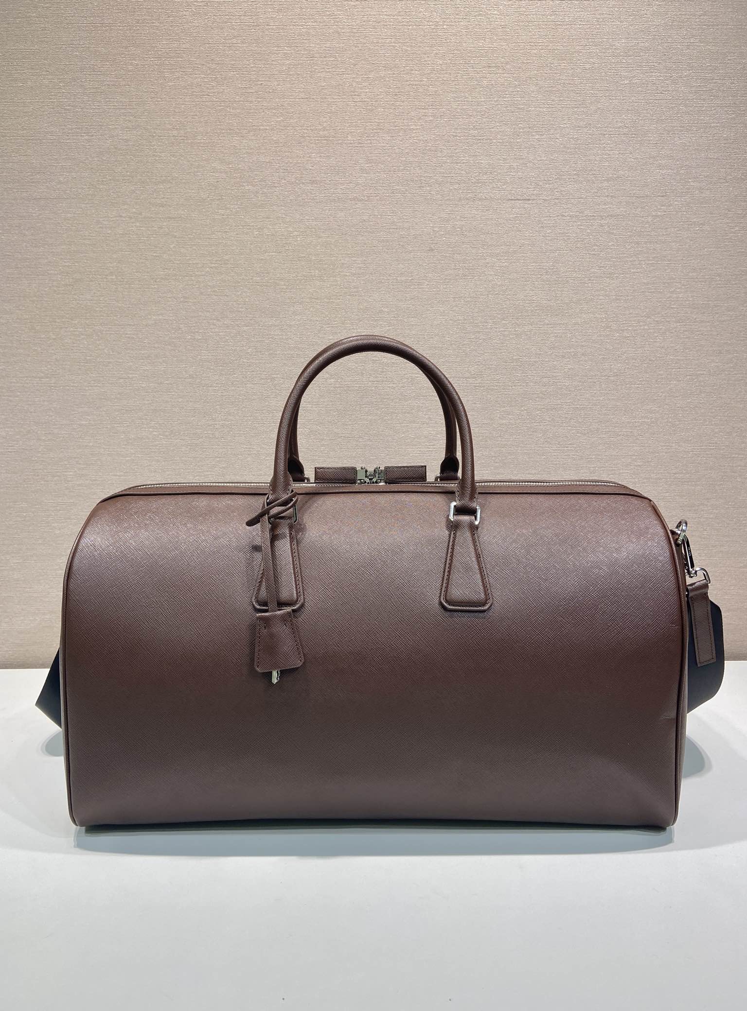 50CM 普拉达 PRADA Saffiano 手提旅行包 酒红色 皮质  H0-2VC018-9Z2F-0LV7