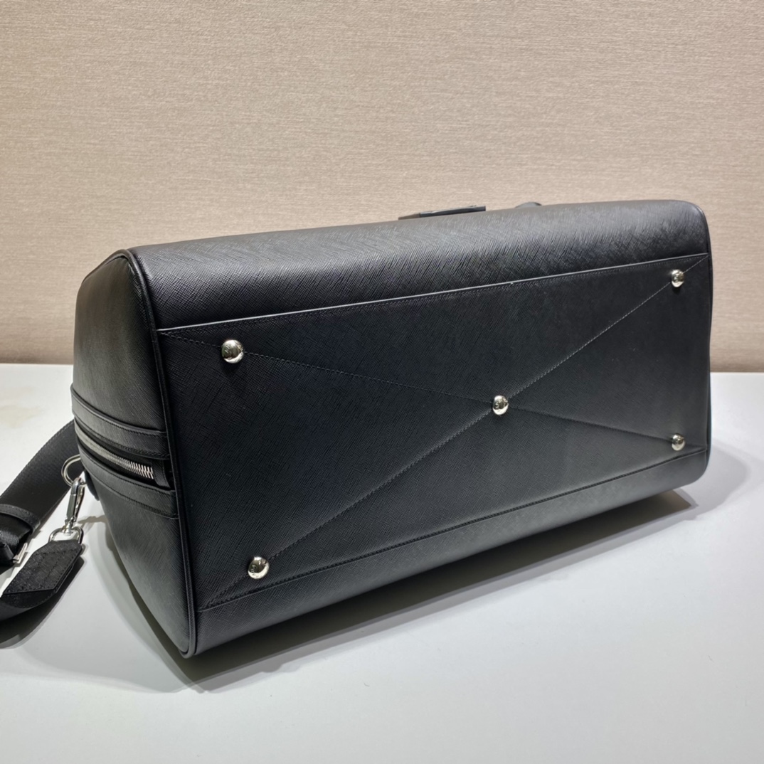 50CM 普拉达 PRADA Saffiano 手提旅行包 黑色 皮质  H0-2VC034_9Z2_F0002_V_OOO