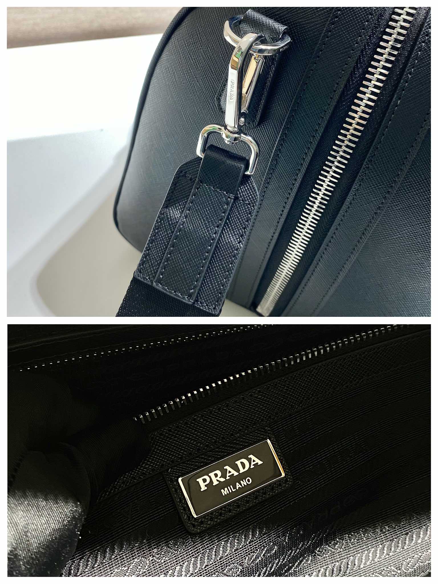 50CM 普拉达 PRADA Saffiano 手提旅行包 黑色 皮质  H0-2VC034_9Z2_F0002_V_OOO