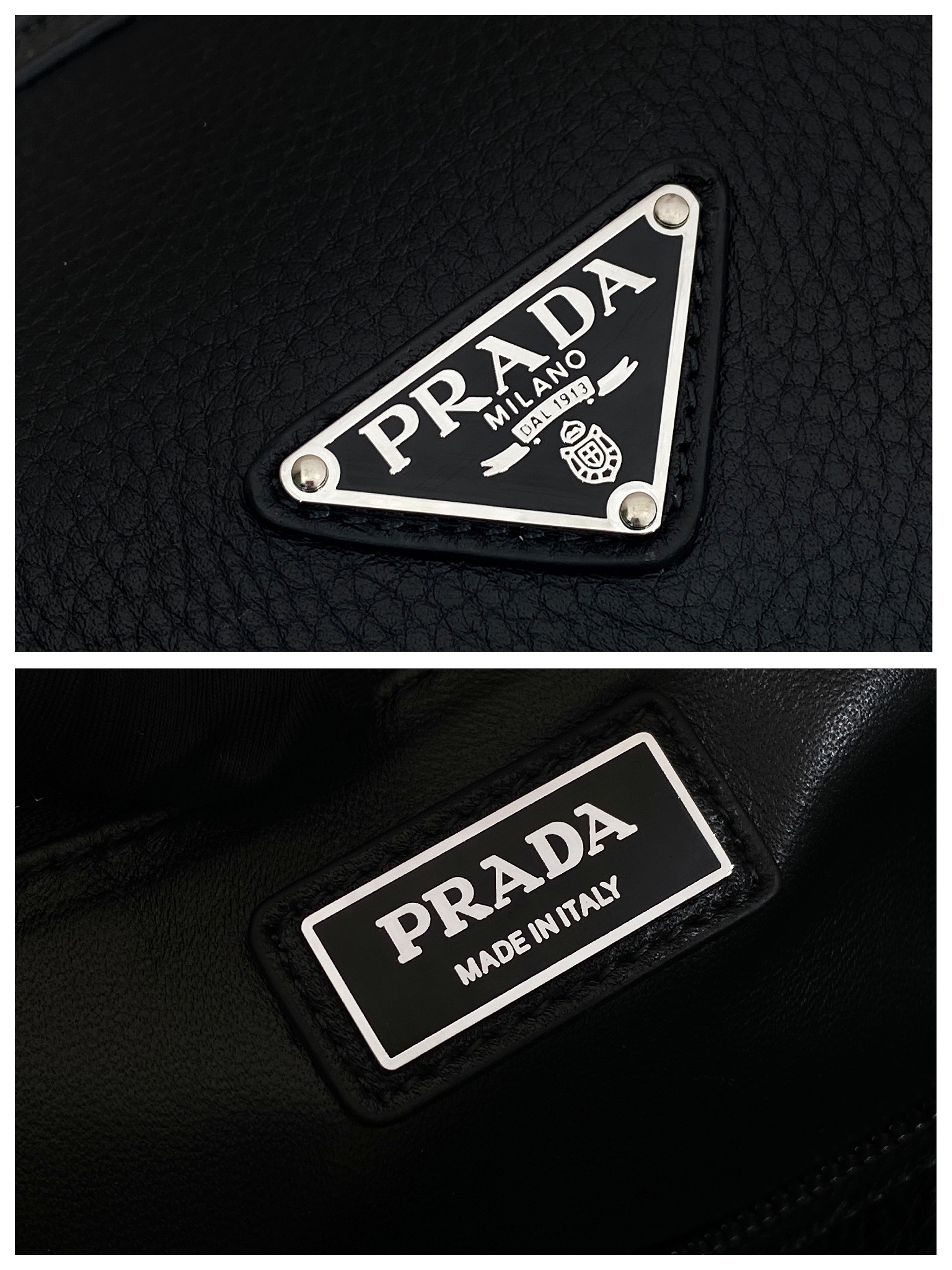 50CM 普拉达 PRADA Saffiano 手提旅行包 黑色 荔枝皮质  J0-2VC048 