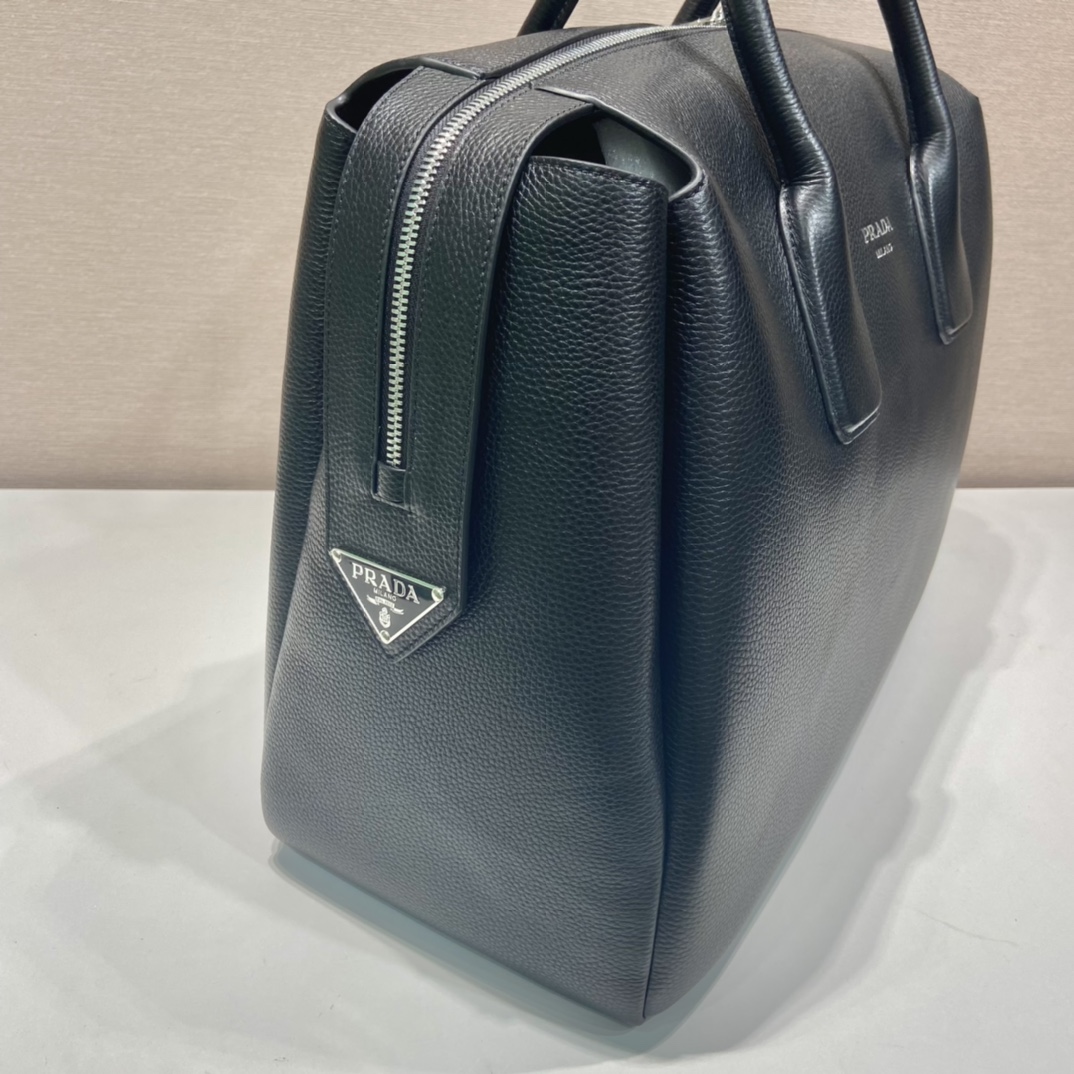 51CM 普拉达 PRADA 手提旅行包 黑色 荔枝皮质  J0-2VC035_2BBE_F0002