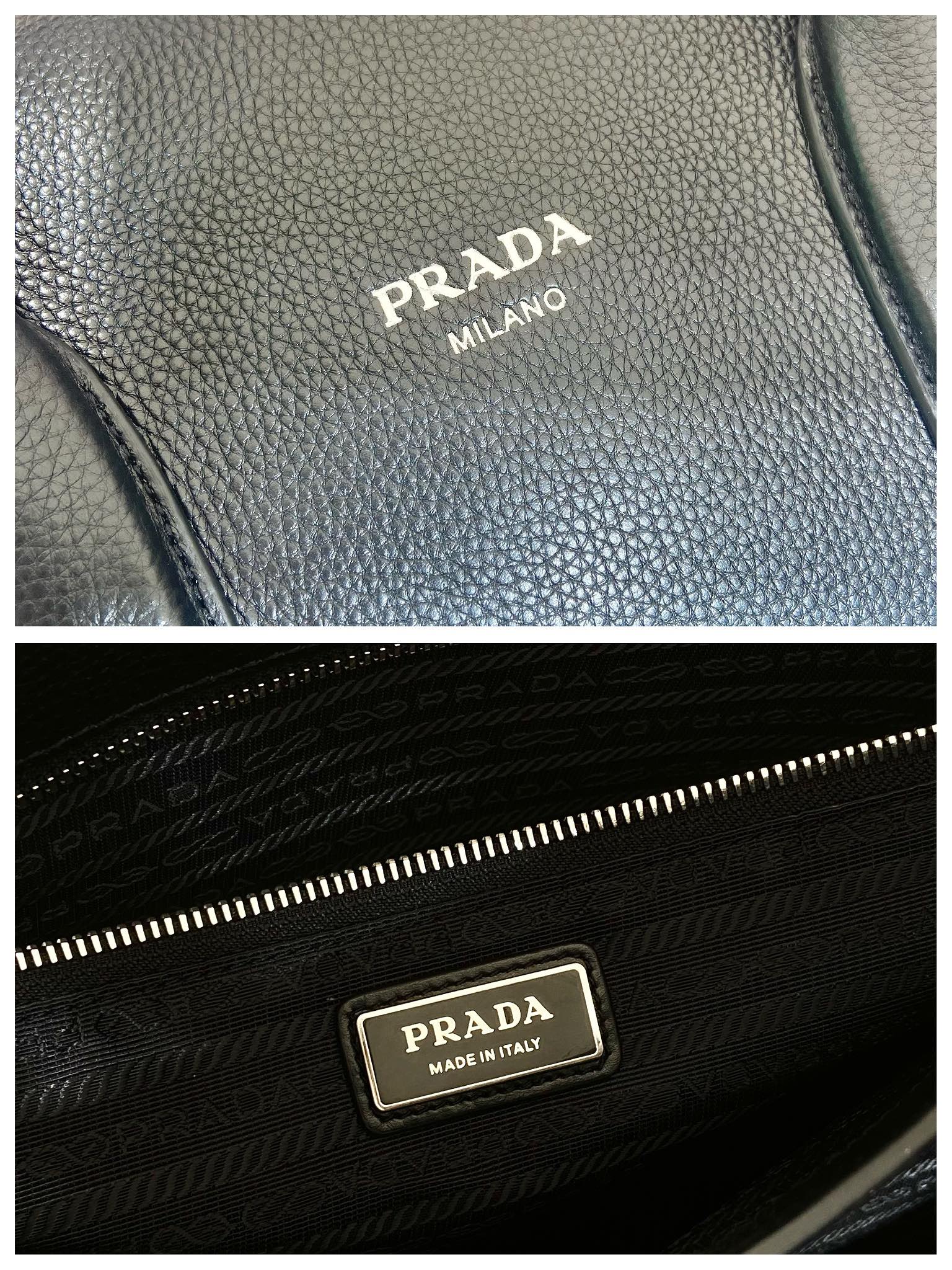 51CM 普拉达 PRADA 手提旅行包 黑色 荔枝皮质  J0-2VC035_2BBE_F0002