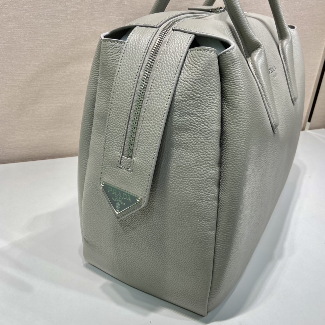 51CM 普拉达 PRADA 手提旅行包 灰色 荔枝皮质  J0-2VC035_2BBE_F0K44_V_OOO