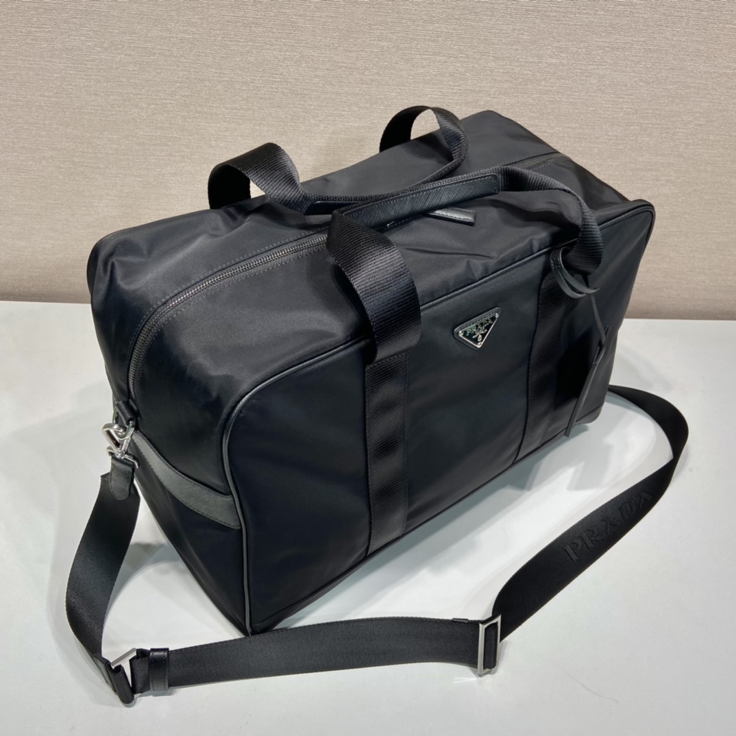 普拉达 PRADA Re-Nylon 手提旅行包 灰色 荔枝皮质  H0-2VC042_2DMH_F0002_VOOO