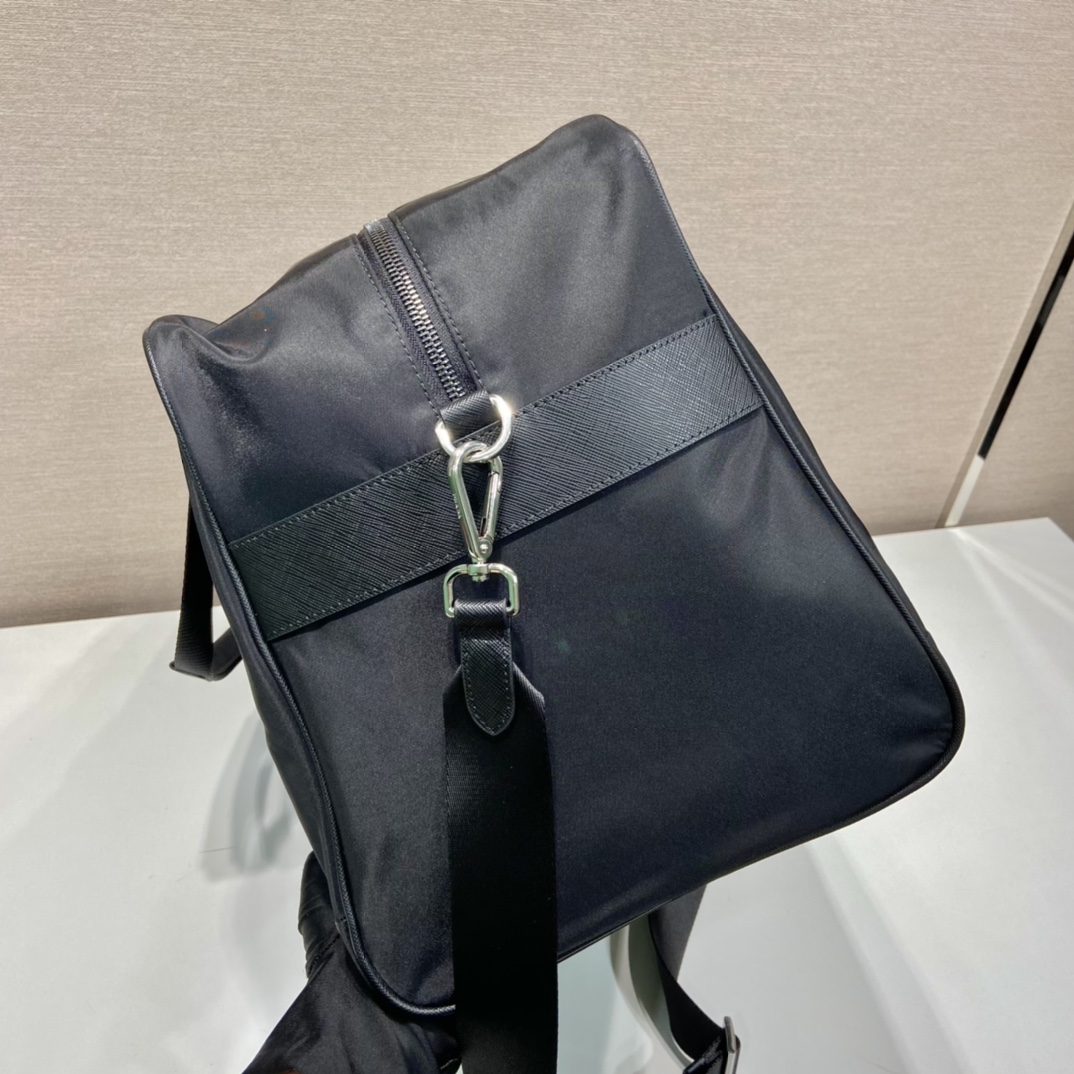 普拉达 PRADA Re-Nylon 手提旅行包 灰色 荔枝皮质  H0-2VC042_2DMH_F0002_VOOO