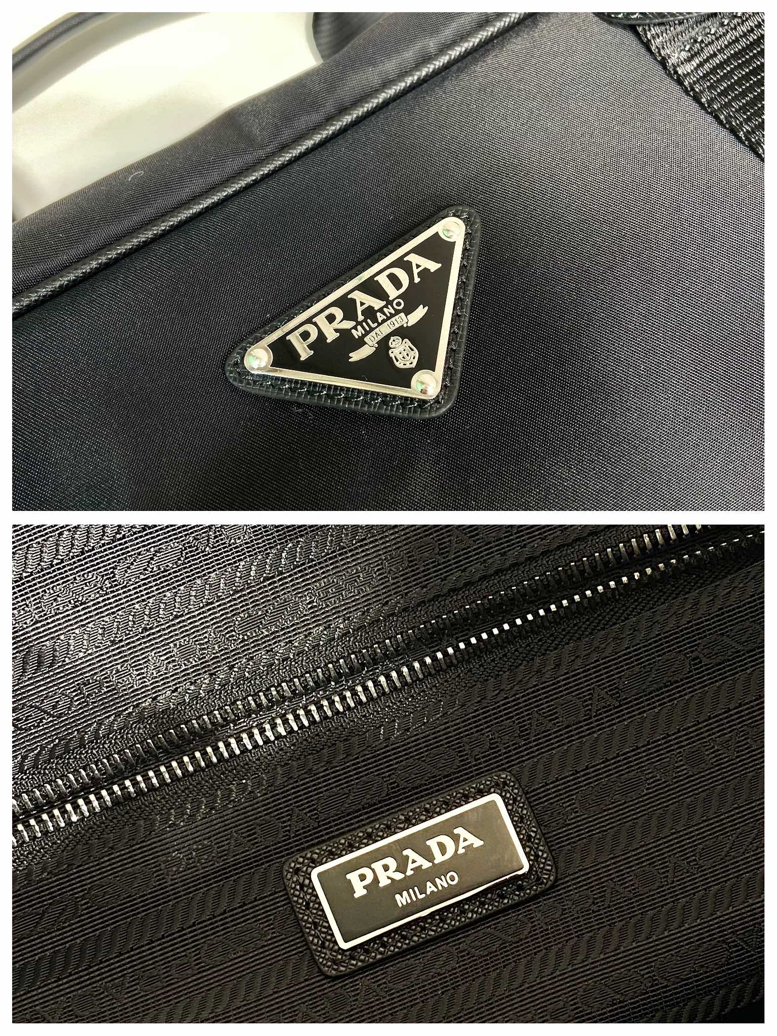 普拉达 PRADA Re-Nylon 手提旅行包 灰色 荔枝皮质  H0-2VC042_2DMH_F0002_VOOO
