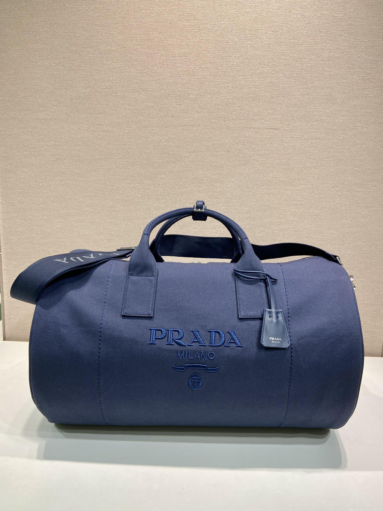 普拉达 PRADA  手提旅行包 海蓝色 棉  F0-2VC051_2CYA_F0216_V_OOO