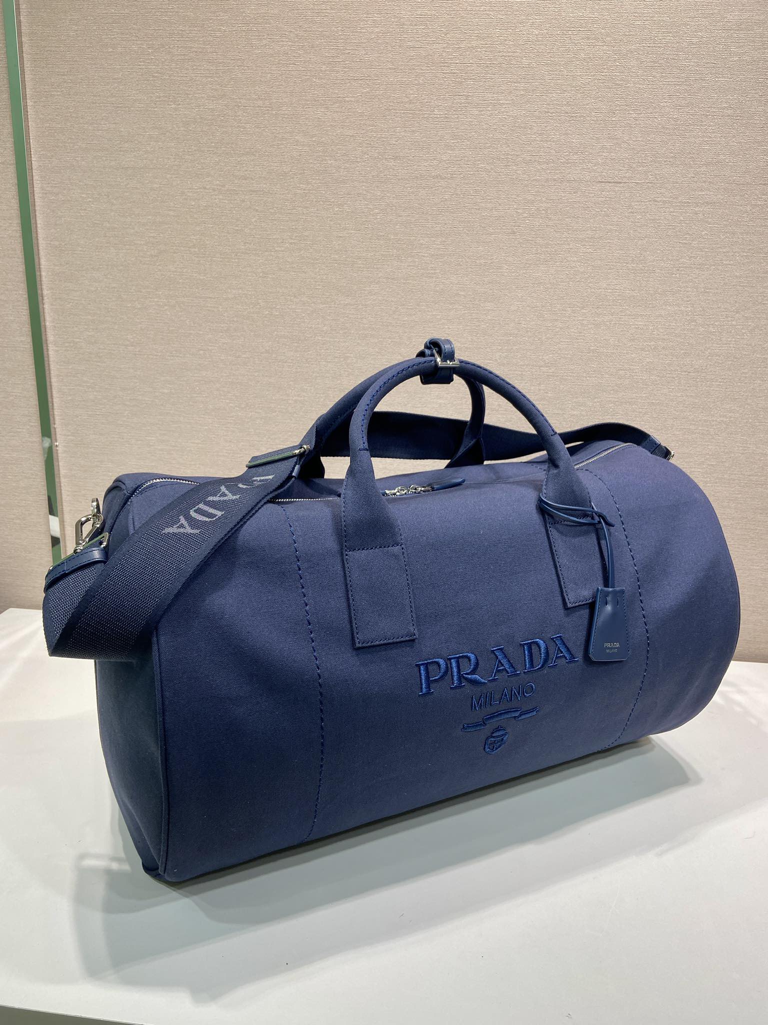 普拉达 PRADA  手提旅行包 海蓝色 棉  F0-2VC051_2CYA_F0216_V_OOO