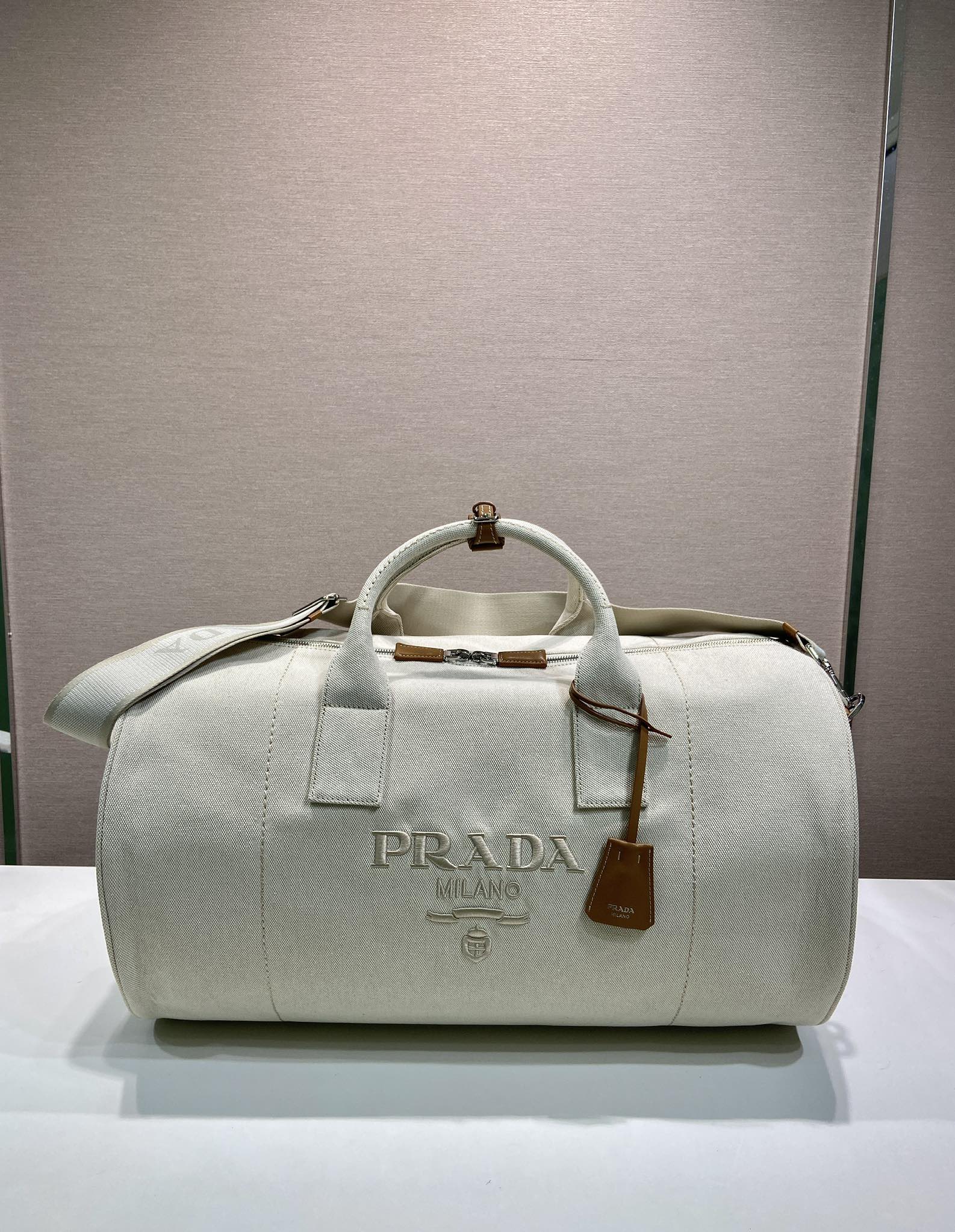 普拉达 PRADA  手提旅行包 白色 棉  F0-2VC051_2CX9_F0018_V_OOO