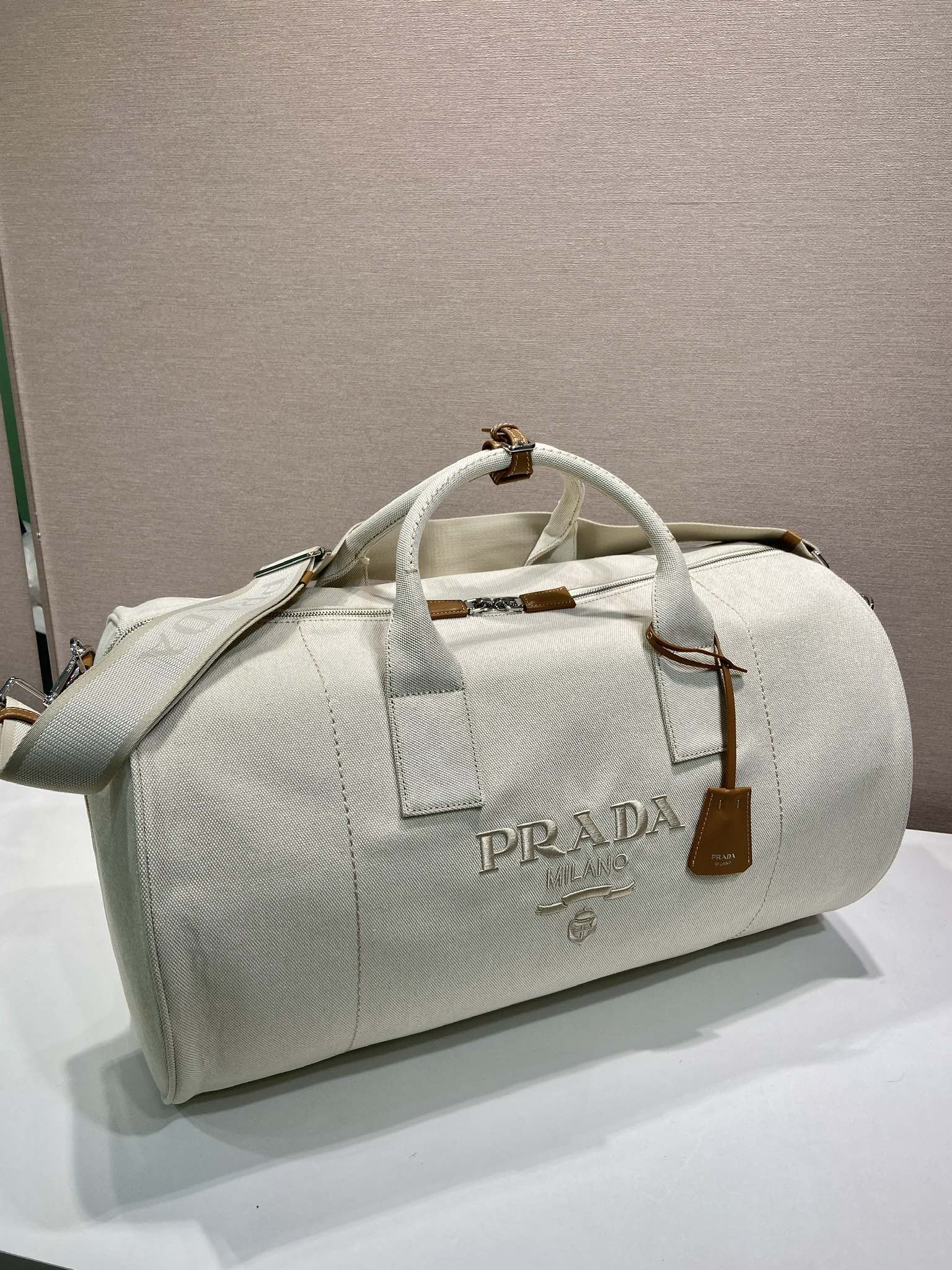 普拉达 PRADA  手提旅行包 白色 棉  F0-2VC051_2CX9_F0018_V_OOO