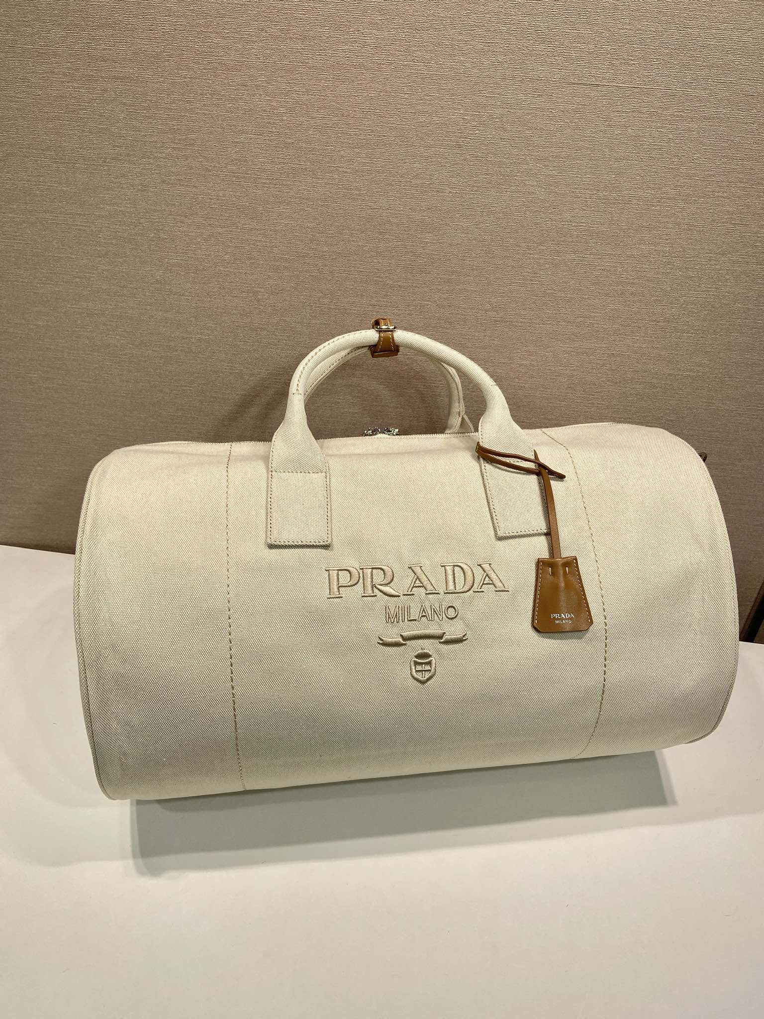 普拉达 PRADA  手提旅行包 白色 棉  F0-2VC051_2CX9_F0018_V_OOO