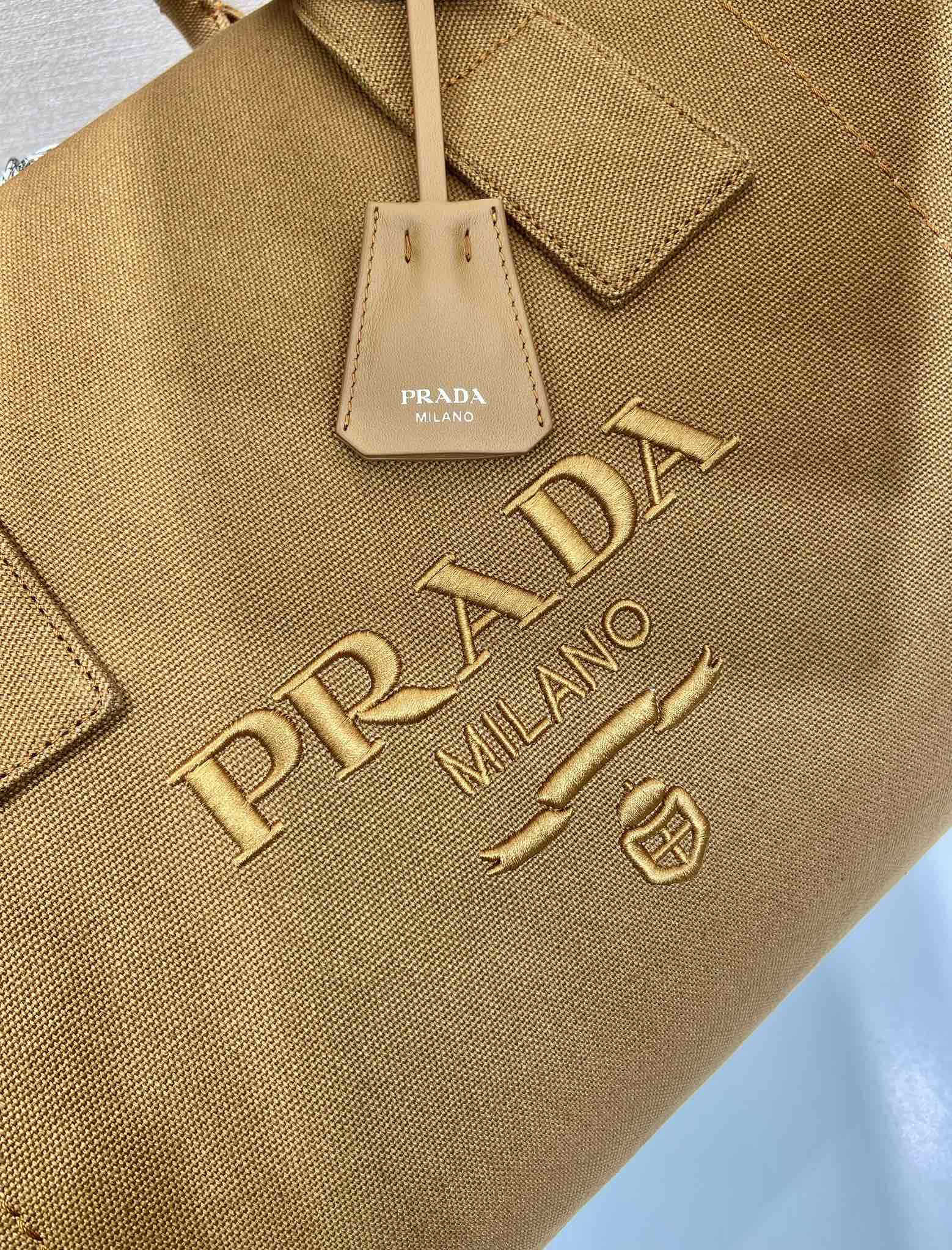 普拉达 PRADA  手提旅行包 焦糖色 棉  F0-2VC051_2CYA_F04MO