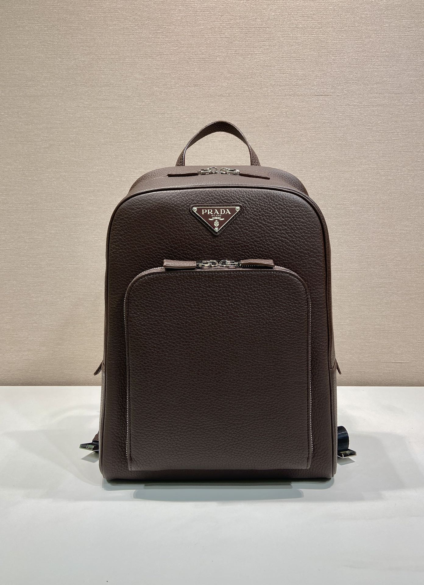 普拉达 PRADA  双肩包 荔枝皮质 褐红色 J0-2VZ102_2BBE_F0038_V_DOO