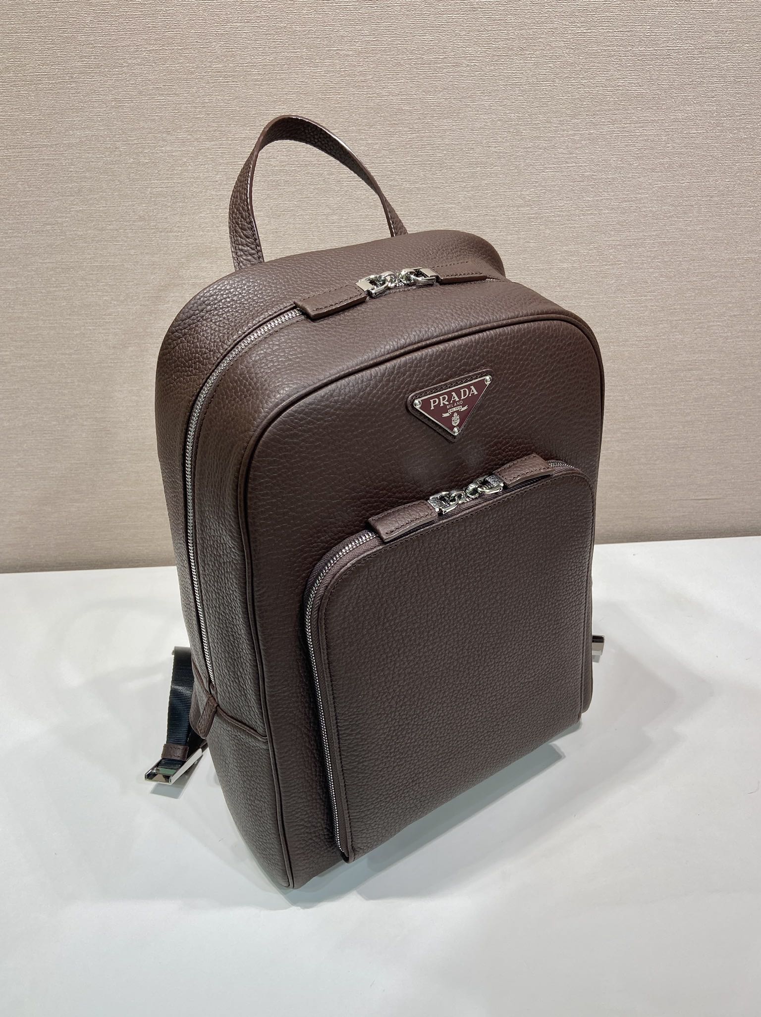 普拉达 PRADA  双肩包 荔枝皮质 褐红色 J0-2VZ102_2BBE_F0038_V_DOO