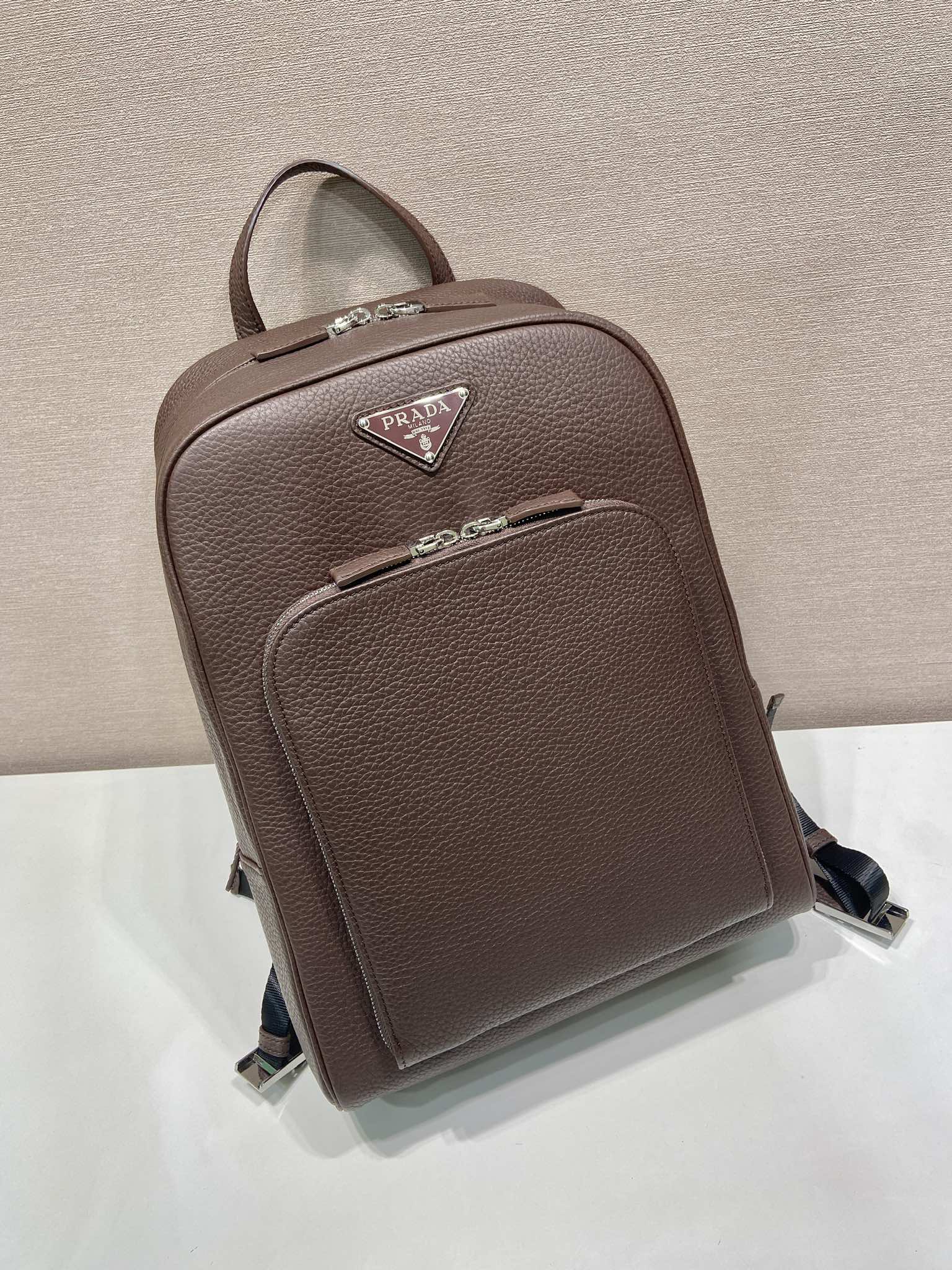 普拉达 PRADA  双肩包 荔枝皮质 褐红色 J0-2VZ102_2BBE_F0038_V_DOO