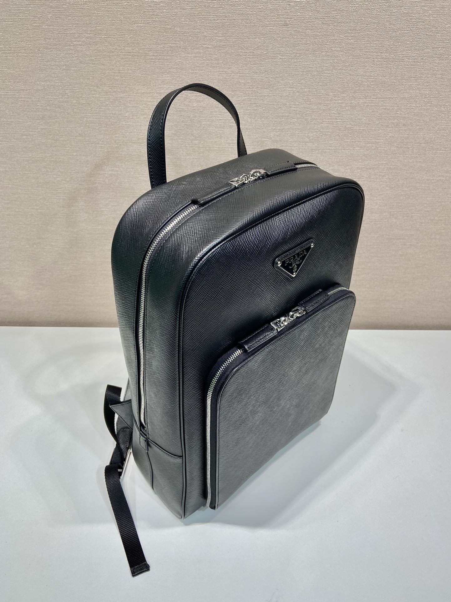 普拉达 PRADA  双肩包 十字纹 皮革 黑色 H0-2VZ102_9Z2_F0002_V_DOO