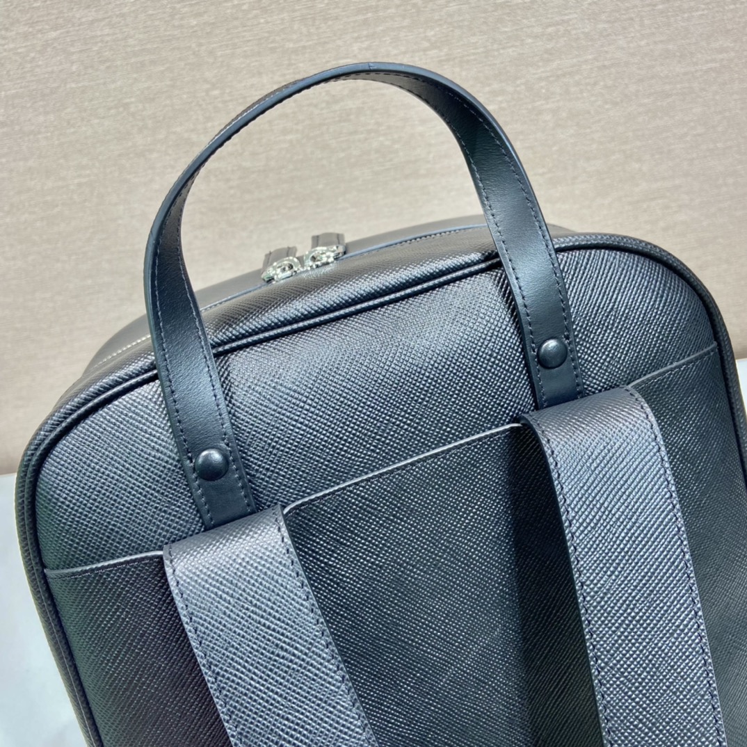 普拉达 PRADA  双肩包 十字纹 皮革 黑色 H0-2VZ102_9Z2_F0002_V_DOO