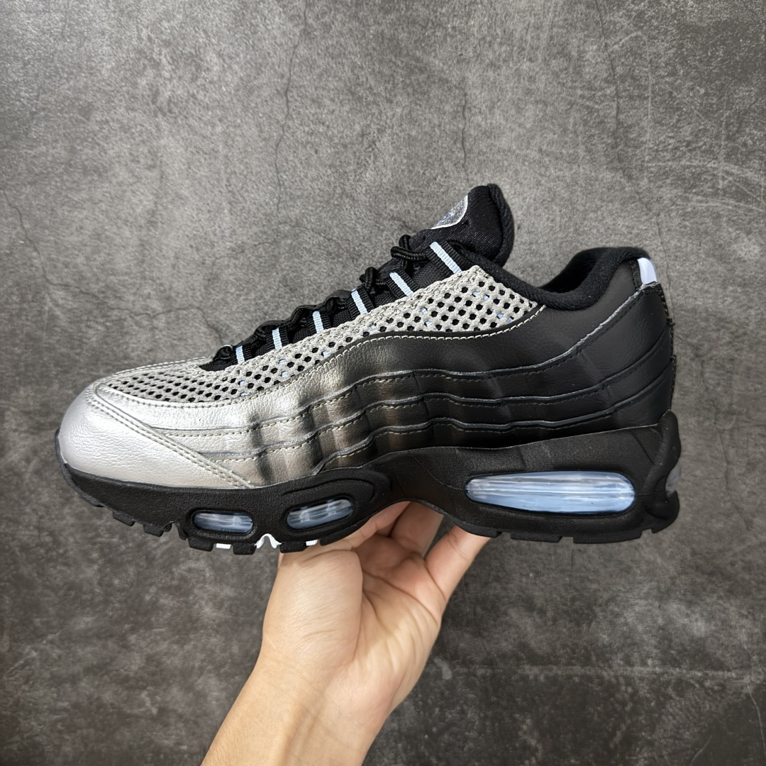 升级最终版Palace  Air Max 95  低筒 网布防滑 运动鞋 休闲鞋 球鞋 男鞋 波鞋  黑银 IQ7708-095