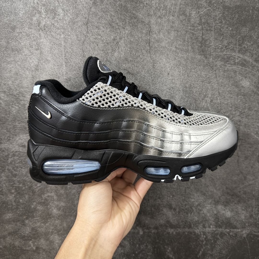 升级最终版Palace  Air Max 95  低筒 网布防滑 运动鞋 休闲鞋 球鞋 男鞋 波鞋  黑银 IQ7708-095