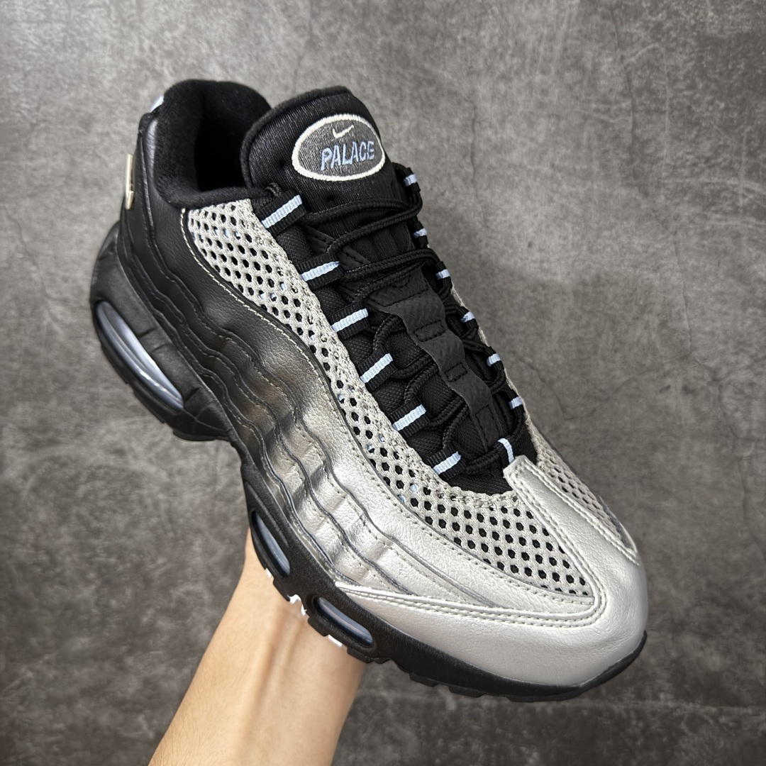 升级最终版Palace  Air Max 95  低筒 网布防滑 运动鞋 休闲鞋 球鞋 男鞋 波鞋  黑银 IQ7708-095