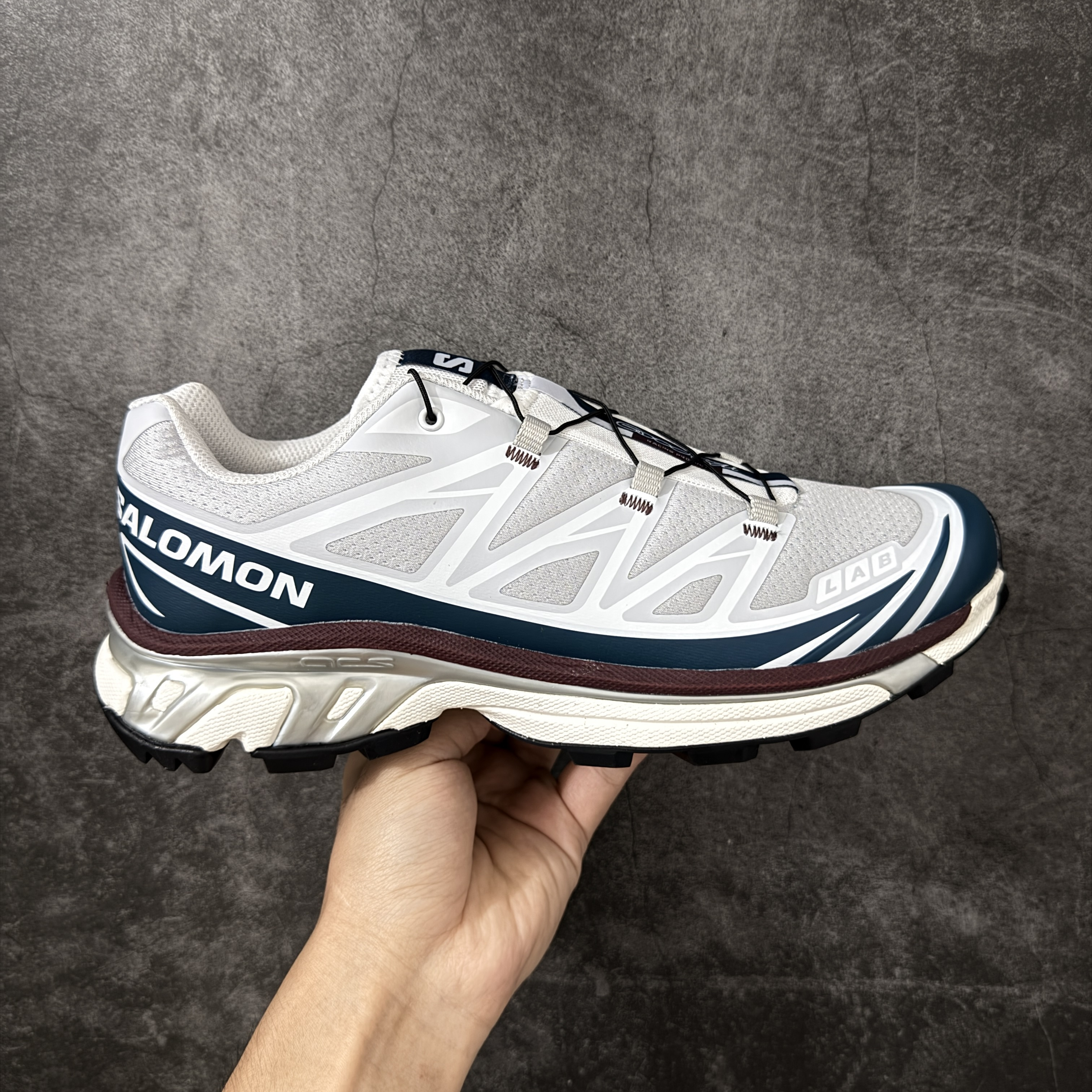 SALOMON XT-6  萨洛蒙  低筒 减震防滑 户外 跑步鞋 运动鞋 登山 男鞋 女鞋  波鞋 （版型偏小一码）蓝白454564