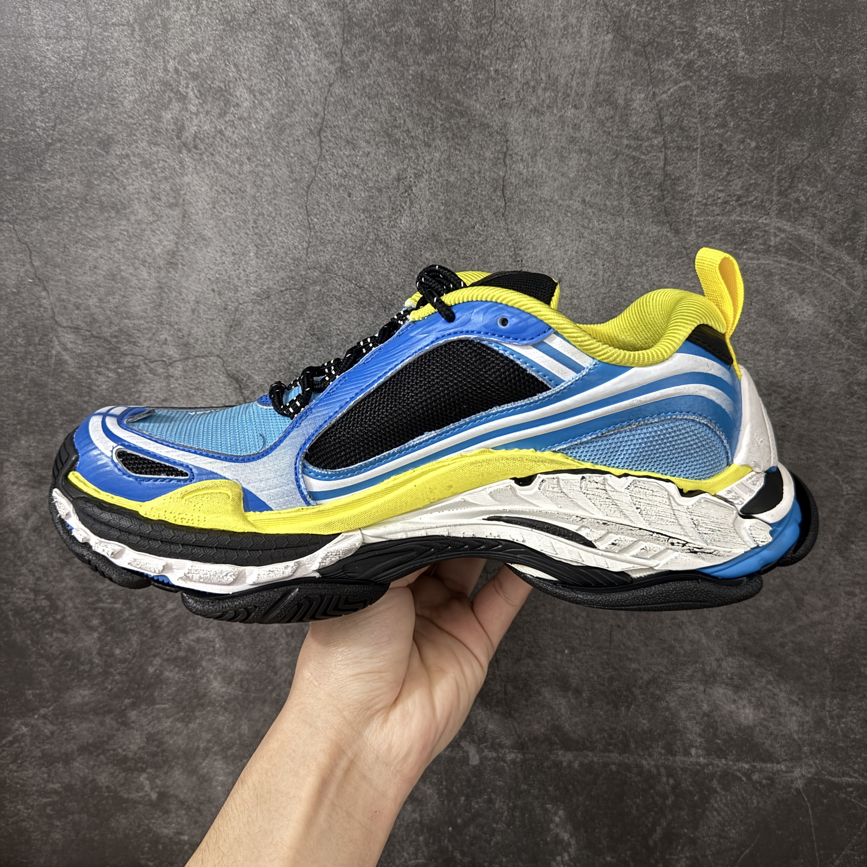 Balenciaga Triple S2 24代 厚底老爹 休闲鞋 蓝黄白 C0-865849WTRS24497