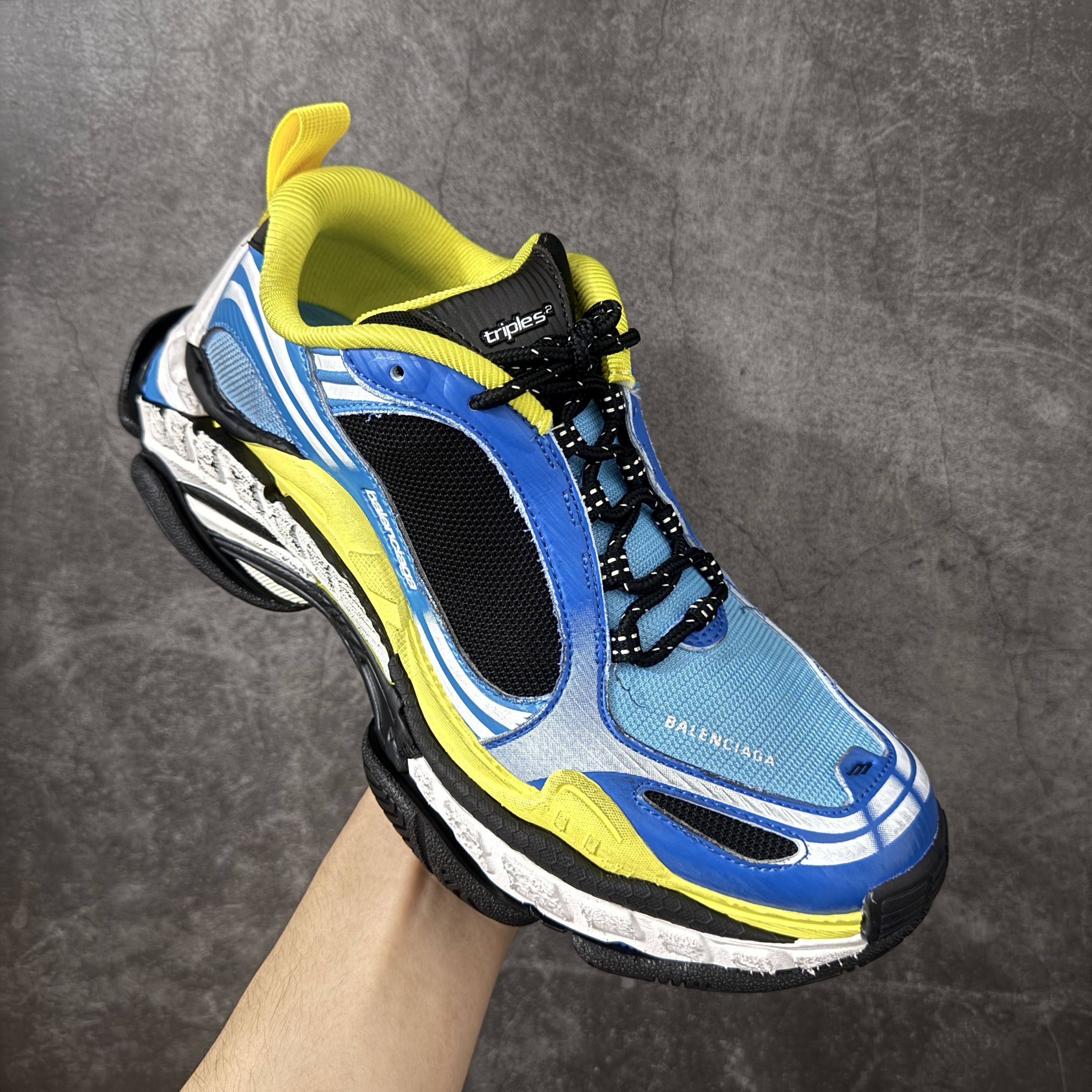 Balenciaga Triple S2 24代 厚底老爹 休闲鞋 蓝黄白 C0-865849WTRS24497