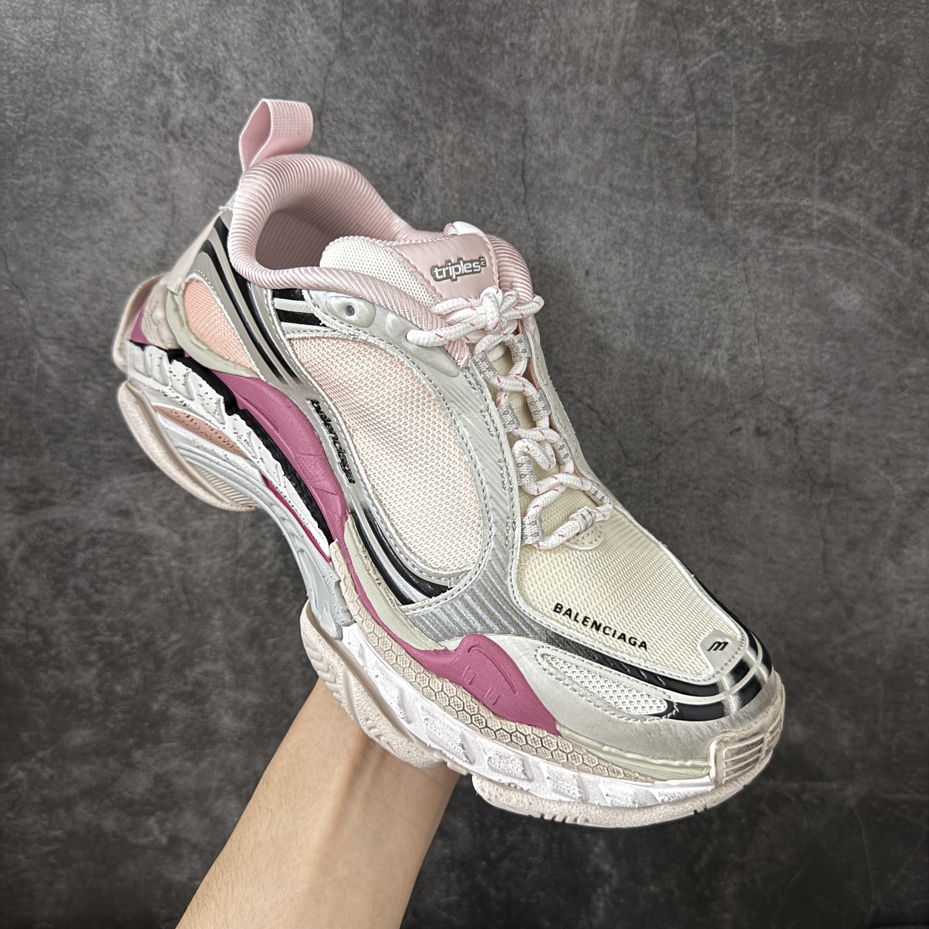 Balenciaga Triple S2 24代 厚底老爹 休闲鞋 粉紫色 C0-865851WTR2G6800