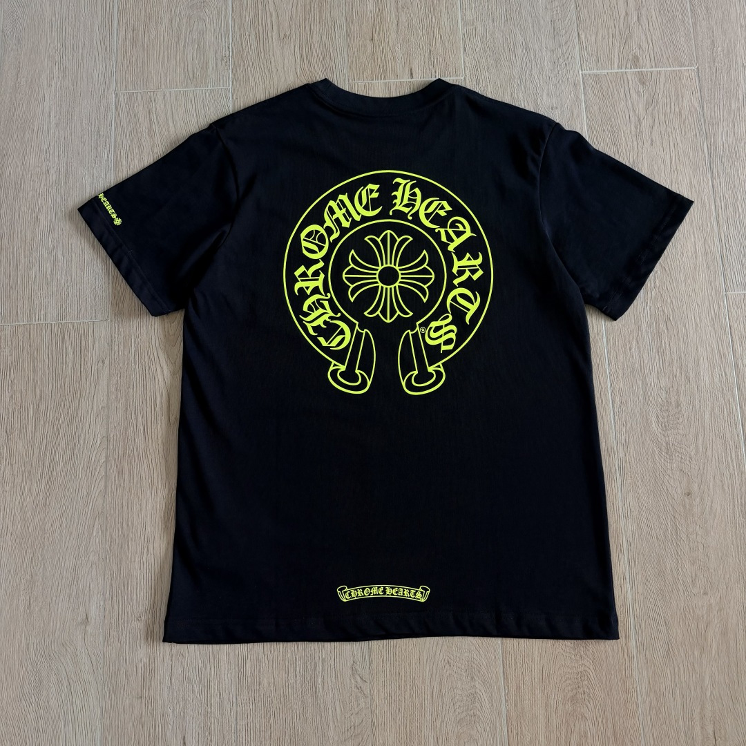 Chrome Hearts CH 克罗心  圆领 短袖 T恤  马蹄 A0  26 荧光黄 