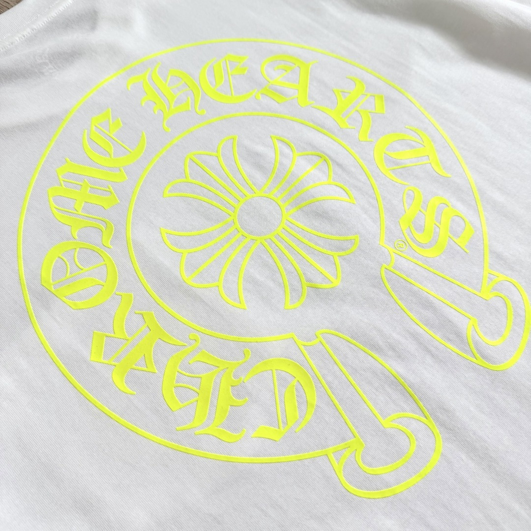 Chrome Hearts CH 克罗心  圆领 短袖 T恤  马蹄 A0  26 荧光黄 