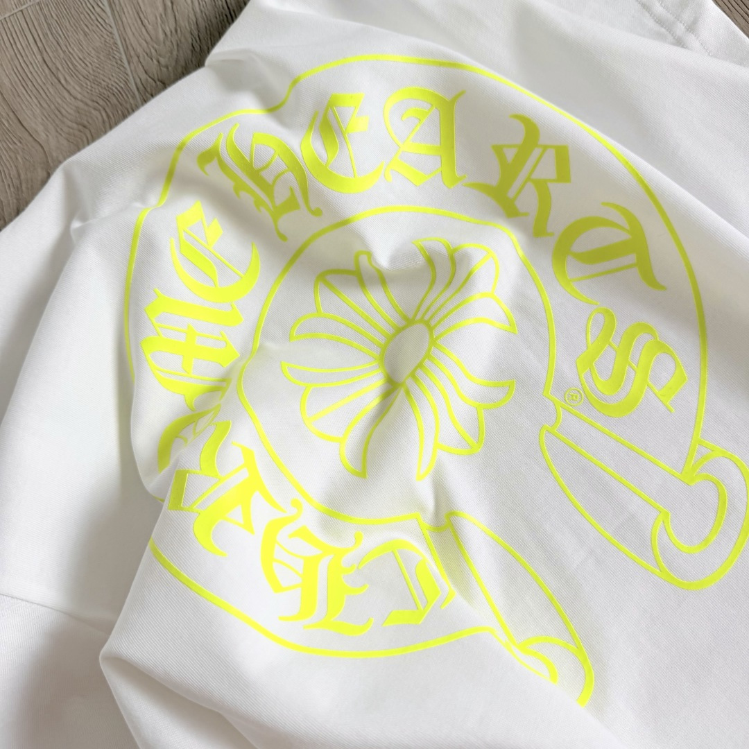 Chrome Hearts CH 克罗心  圆领 短袖 T恤  马蹄 A0  26 荧光黄 