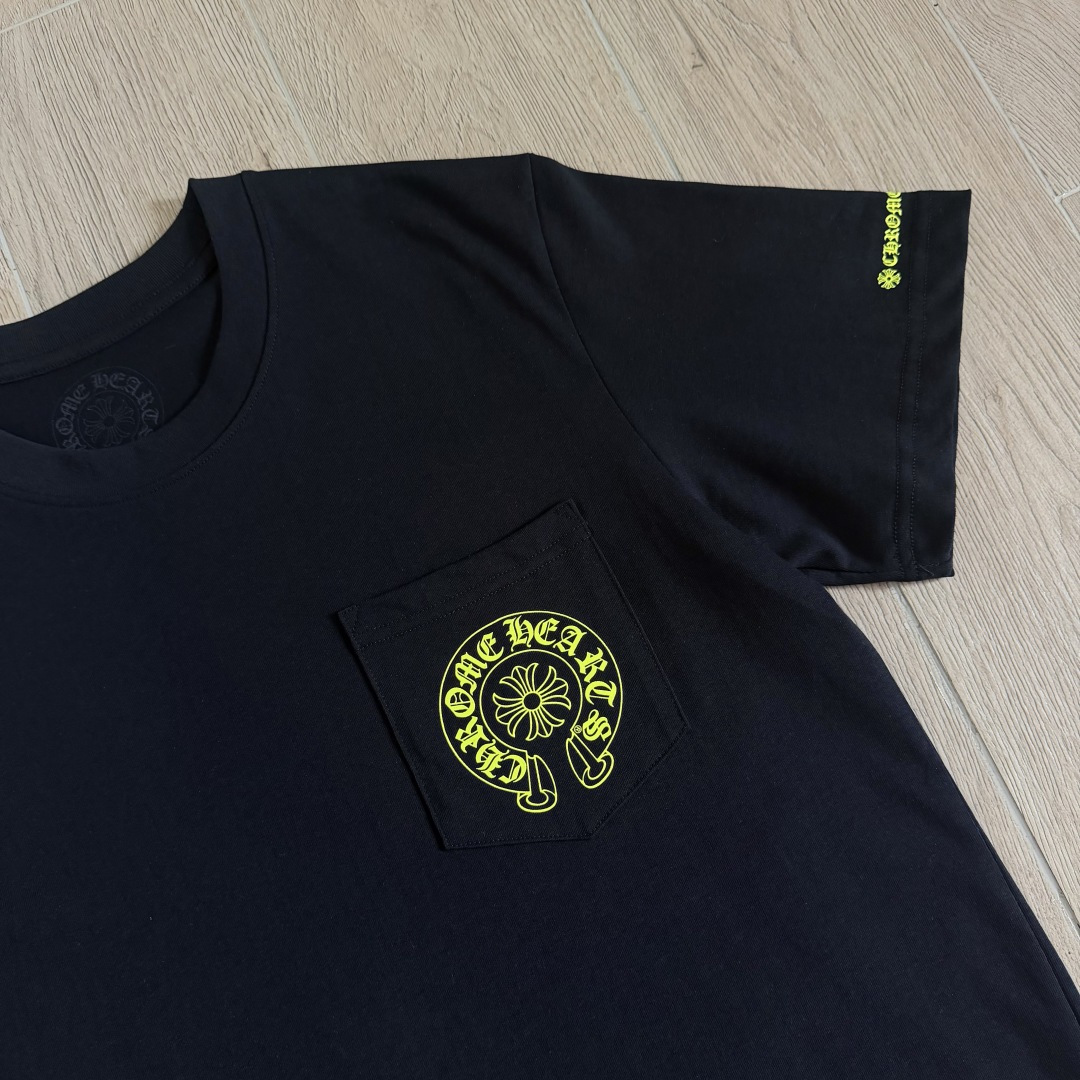 Chrome Hearts CH 克罗心  圆领 短袖 T恤  马蹄 A0  26 荧光黄 