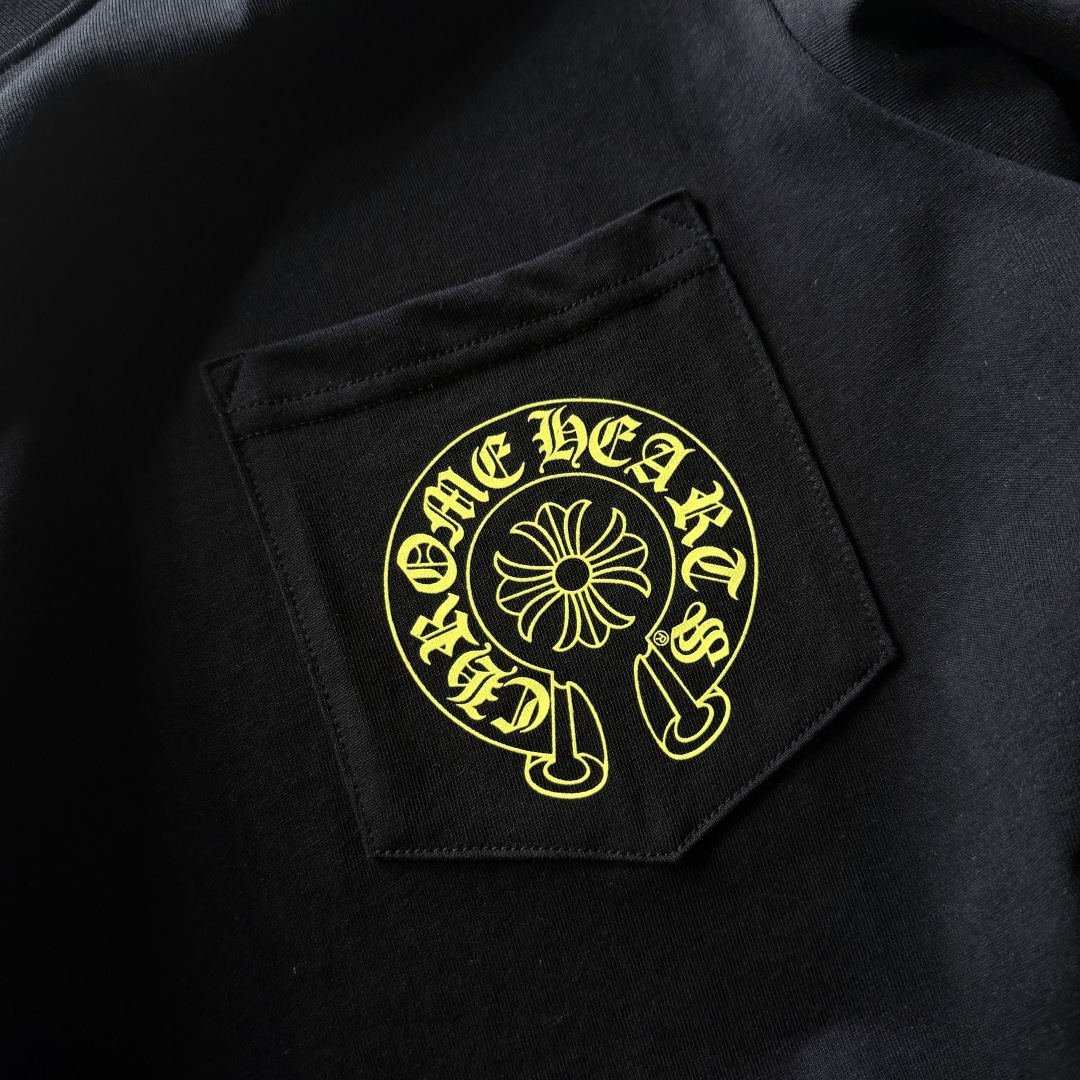 Chrome Hearts CH 克罗心  圆领 短袖 T恤  马蹄 A0  26 荧光黄 