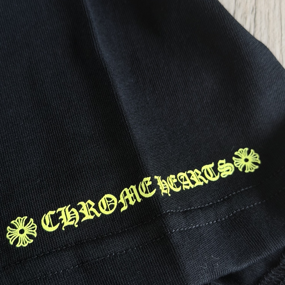 Chrome Hearts CH 克罗心  圆领 短袖 T恤  马蹄 A0  26 荧光黄 