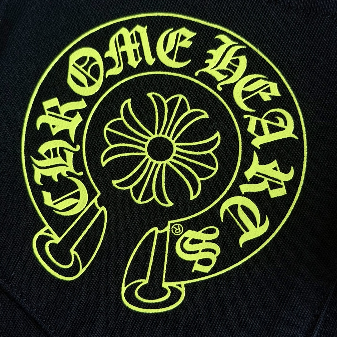 Chrome Hearts CH 克罗心  圆领 短袖 T恤  马蹄 A0  26 荧光黄 