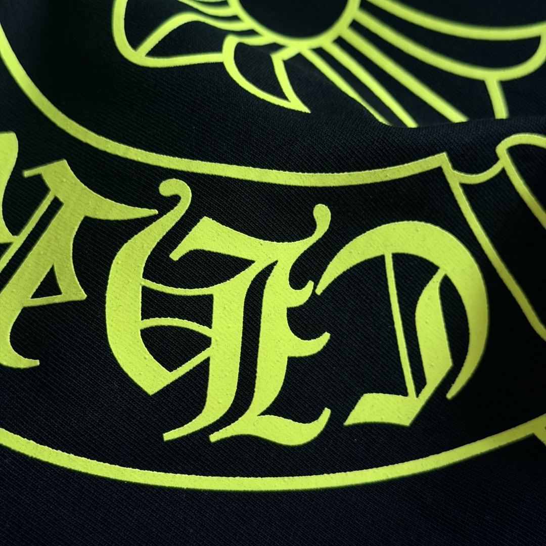 Chrome Hearts CH 克罗心  圆领 短袖 T恤  马蹄 A0  26 荧光黄 