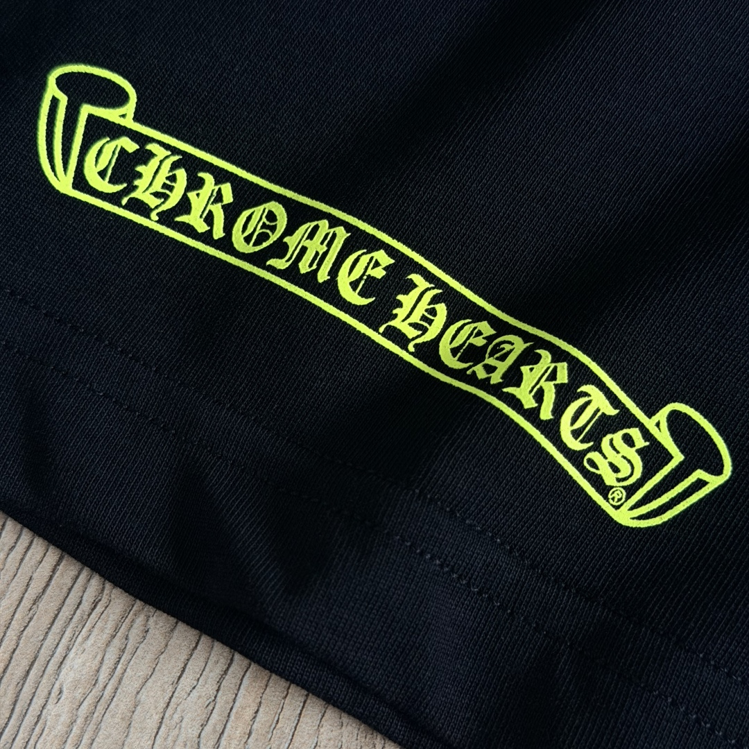 Chrome Hearts CH 克罗心  圆领 短袖 T恤  马蹄 A0  26 荧光黄 