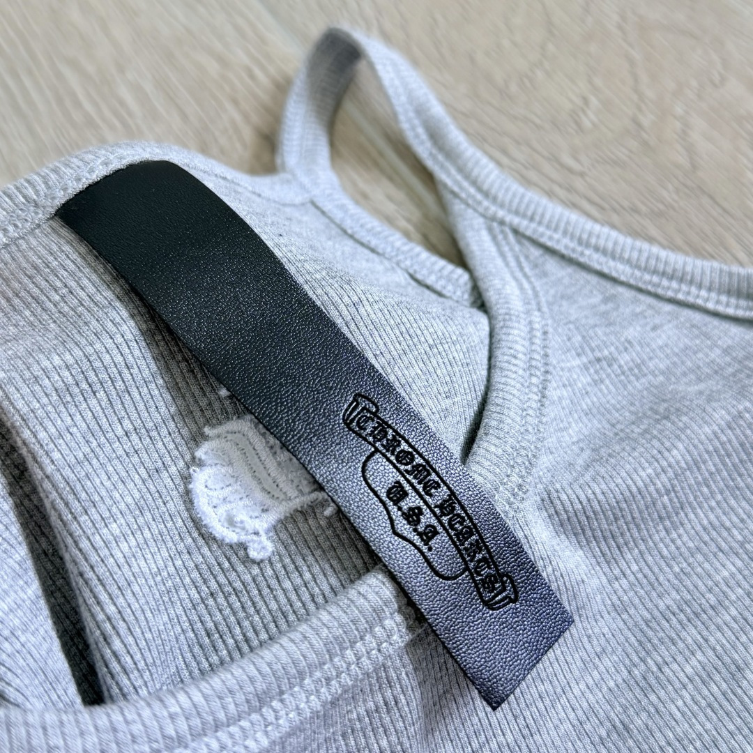 Chrome Hearts CH 克罗心 华夫格 刺绣 修身 吊带 背心 女款 