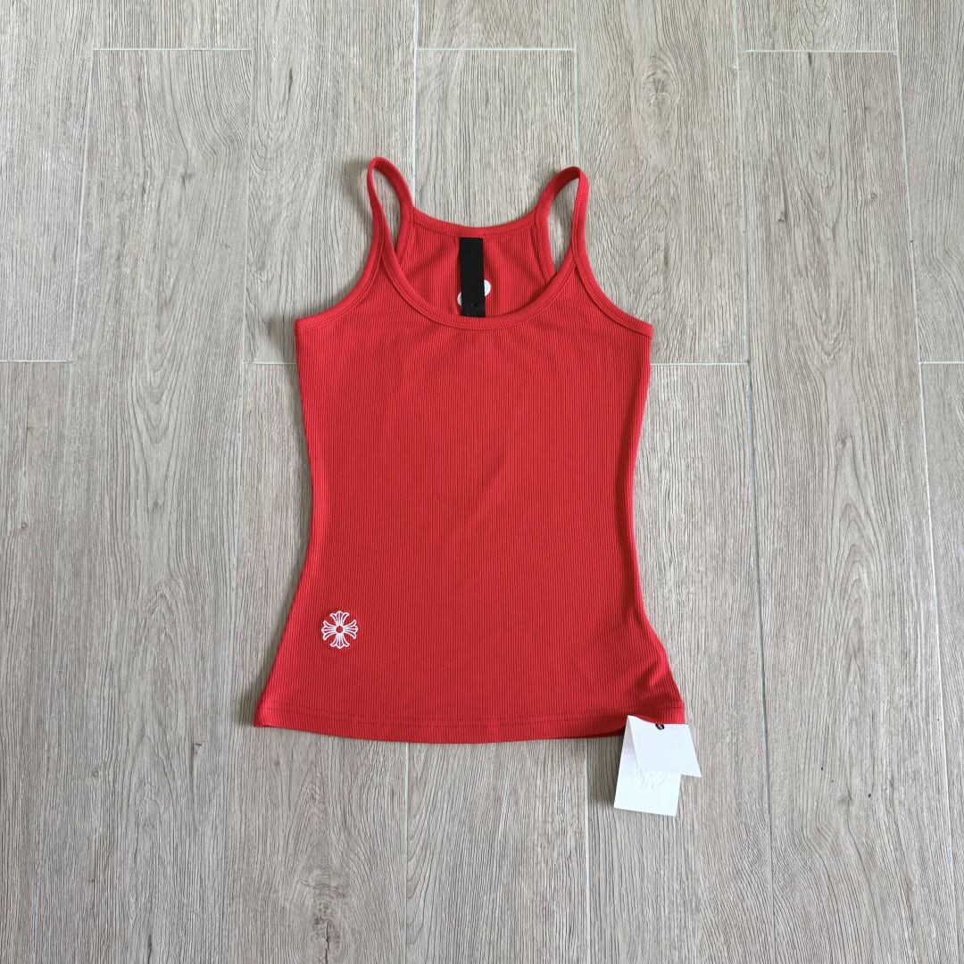 Chrome Hearts CH 克罗心 华夫格 刺绣 修身 吊带 背心 女款 