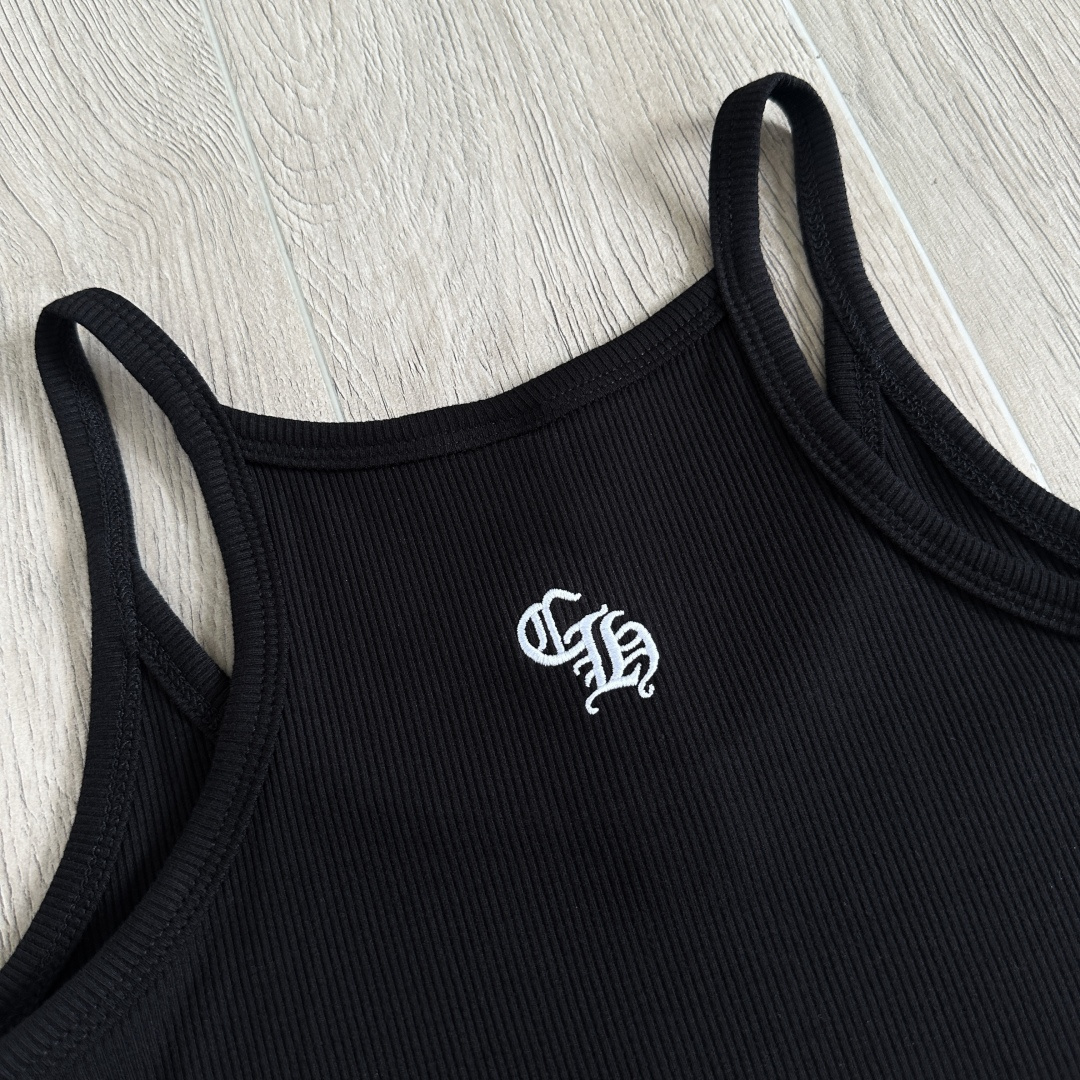 Chrome Hearts CH 克罗心 华夫格 刺绣 修身 吊带 背心 女款 
