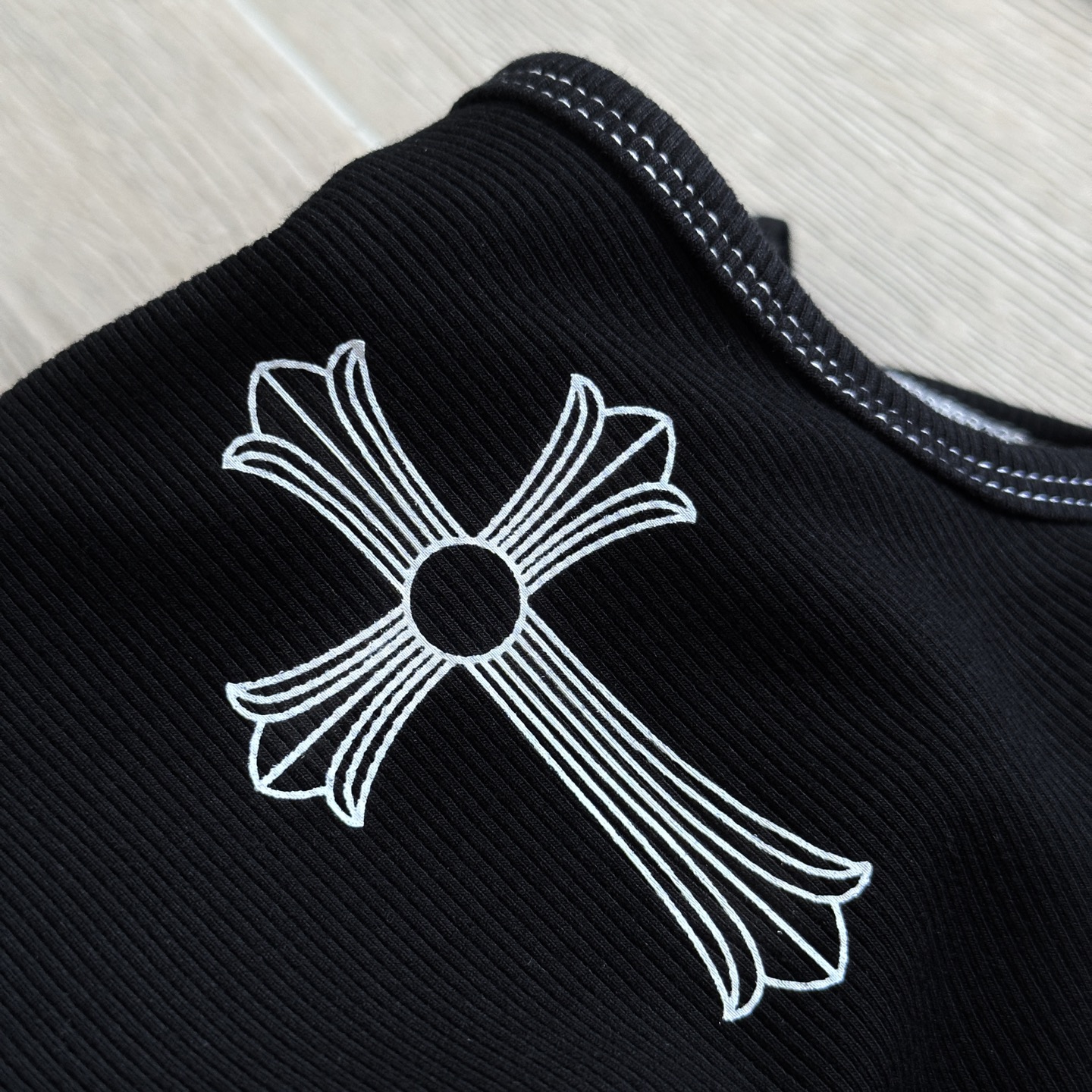 Chrome Hearts CH 克罗心  后背大十字架 白线边 黑色 女款