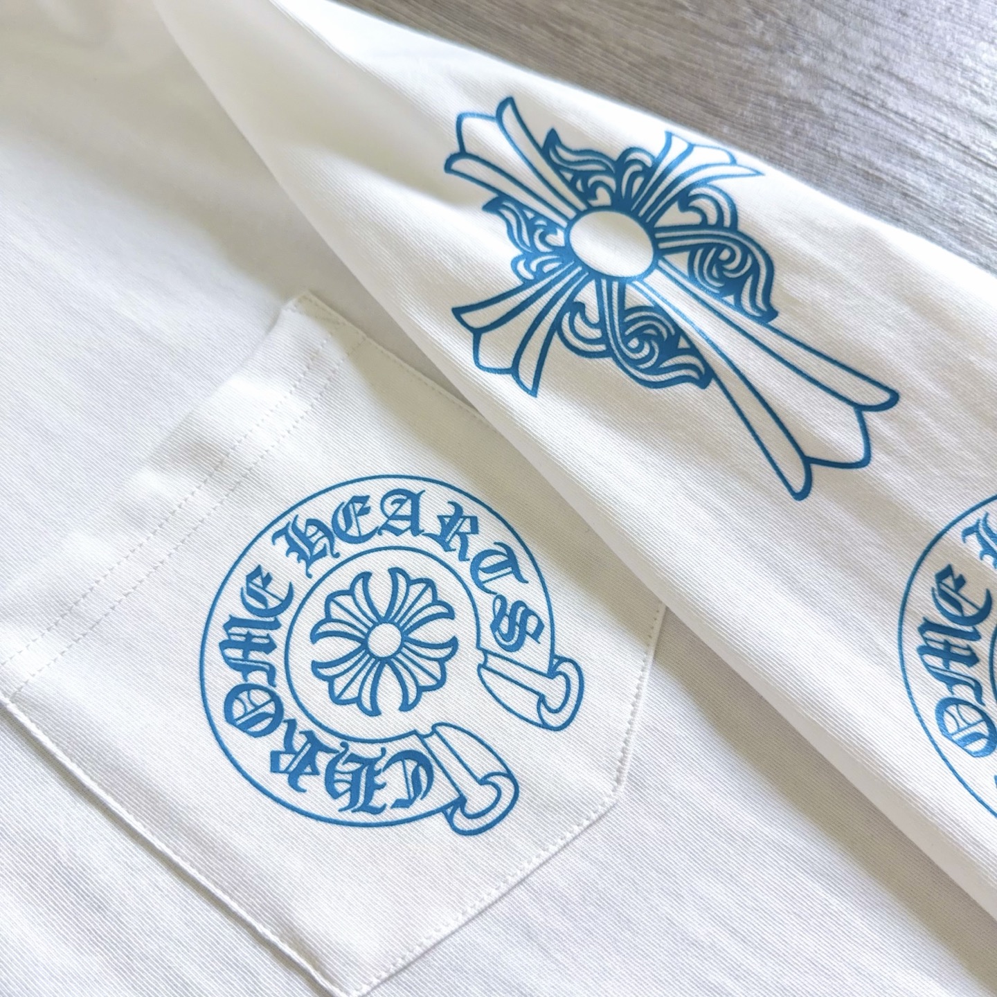 Chrome Hearts 克罗心 CH  长袖 T恤  蓝色 后三十字架